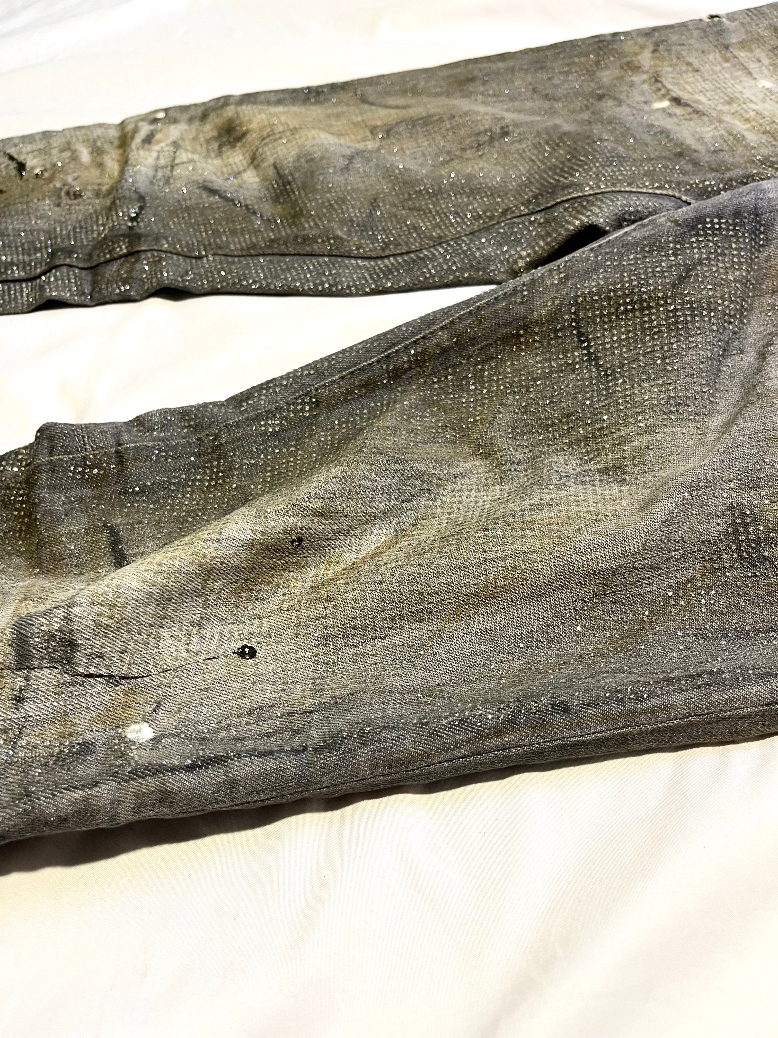 DSQUARED2 FW10 MUDDY GLITTER JEANS IN GRAY SIZE 40 EU