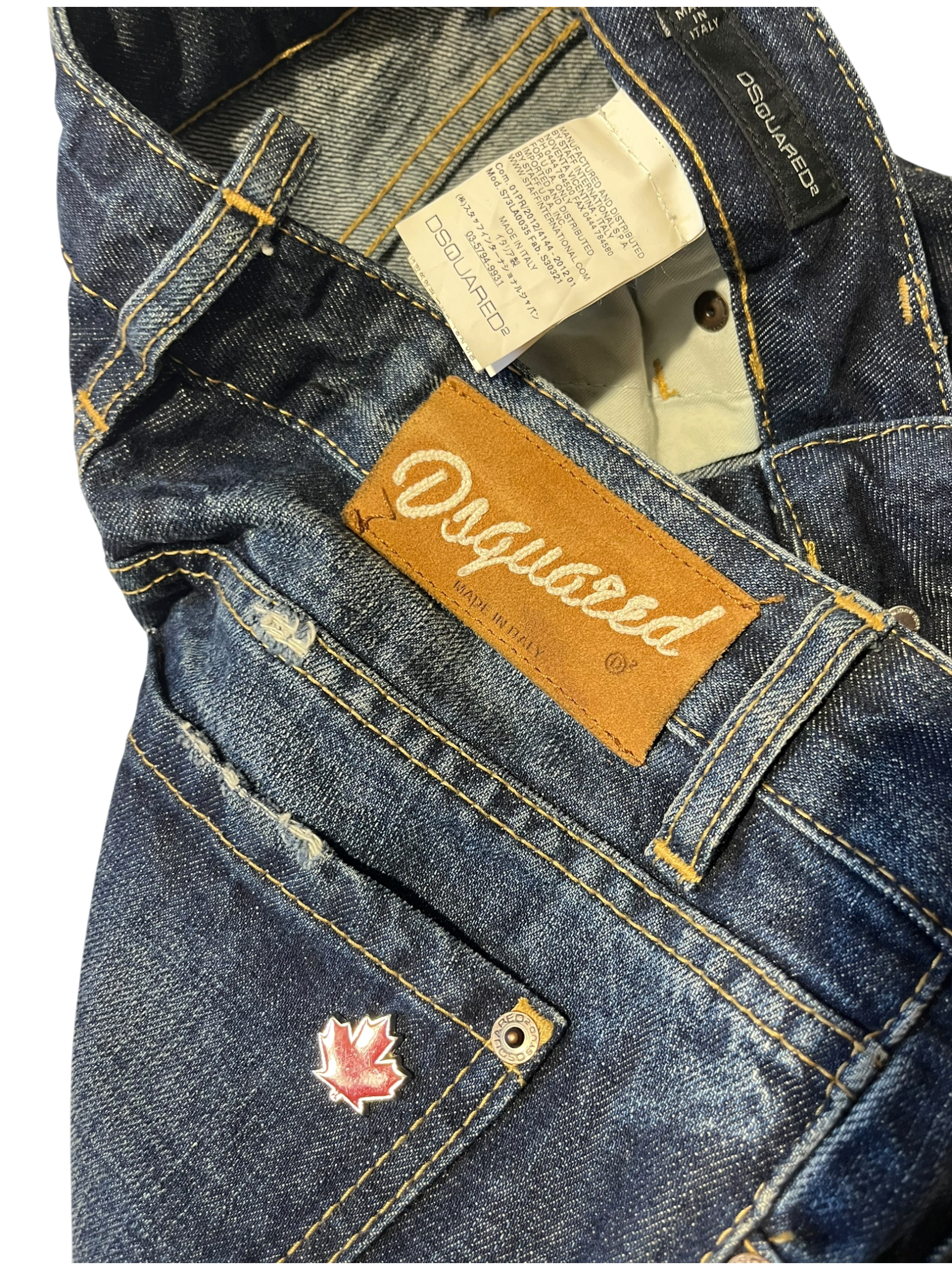 DSQUARED2 2015 RUNWAY MUD COATED JEANS