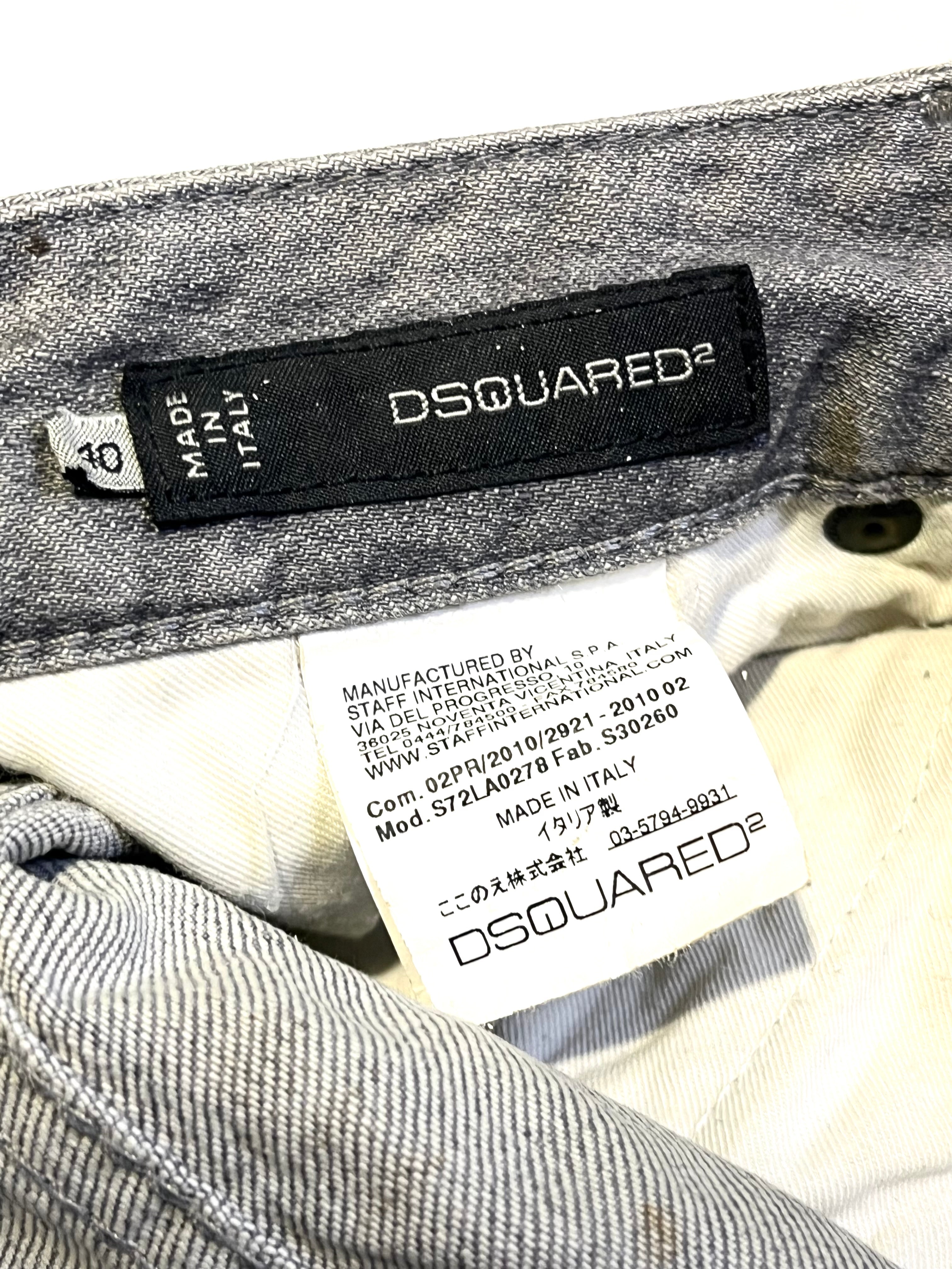DSQUARED2 FW10 MUDDY GLITTER JEANS IN GRAY SIZE 40 EU