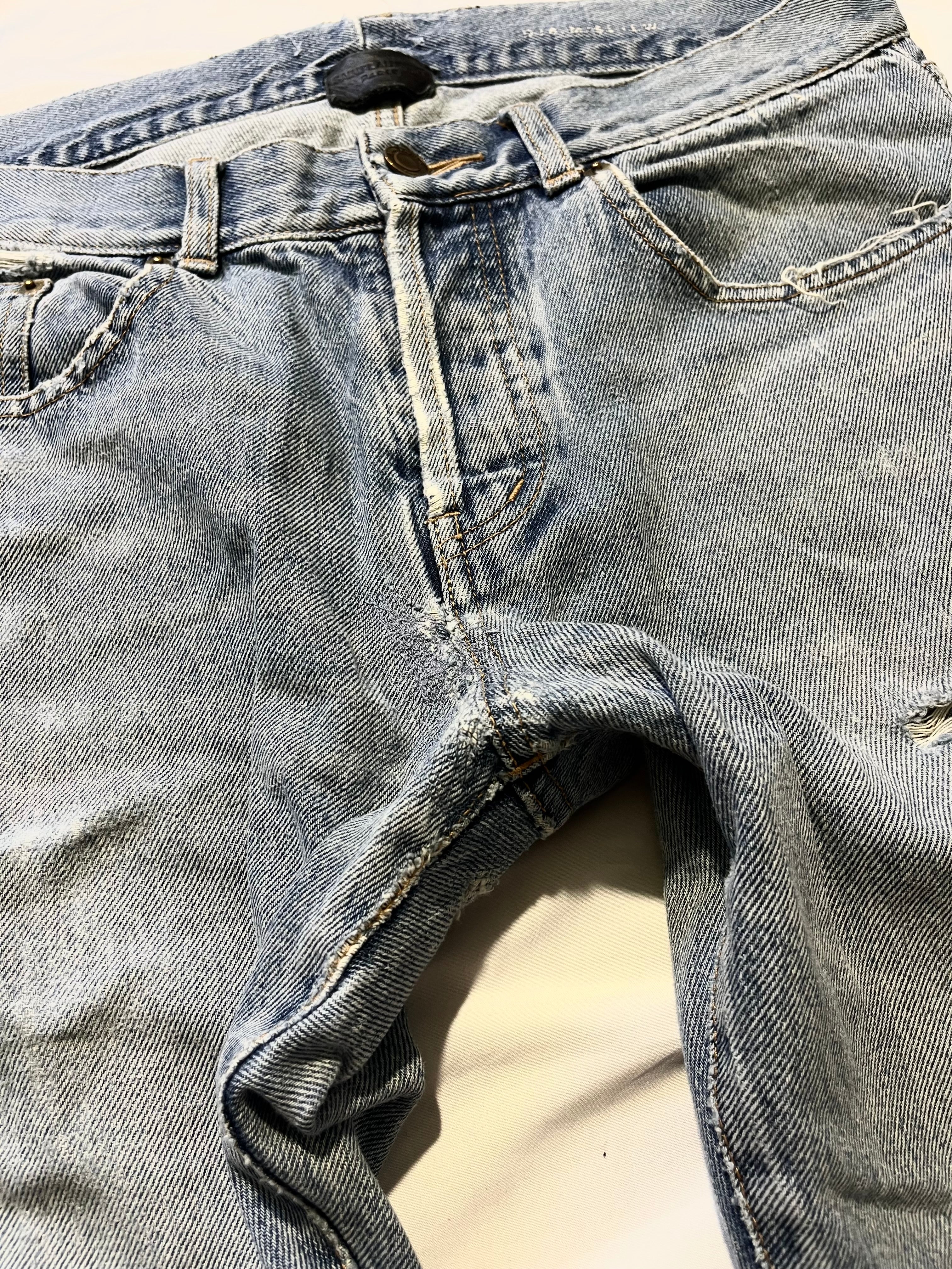SAINT LAURENT FW19 D18 PAISLEY BANDANA DENIM BY ANTHONY VACCARELLO IN W32