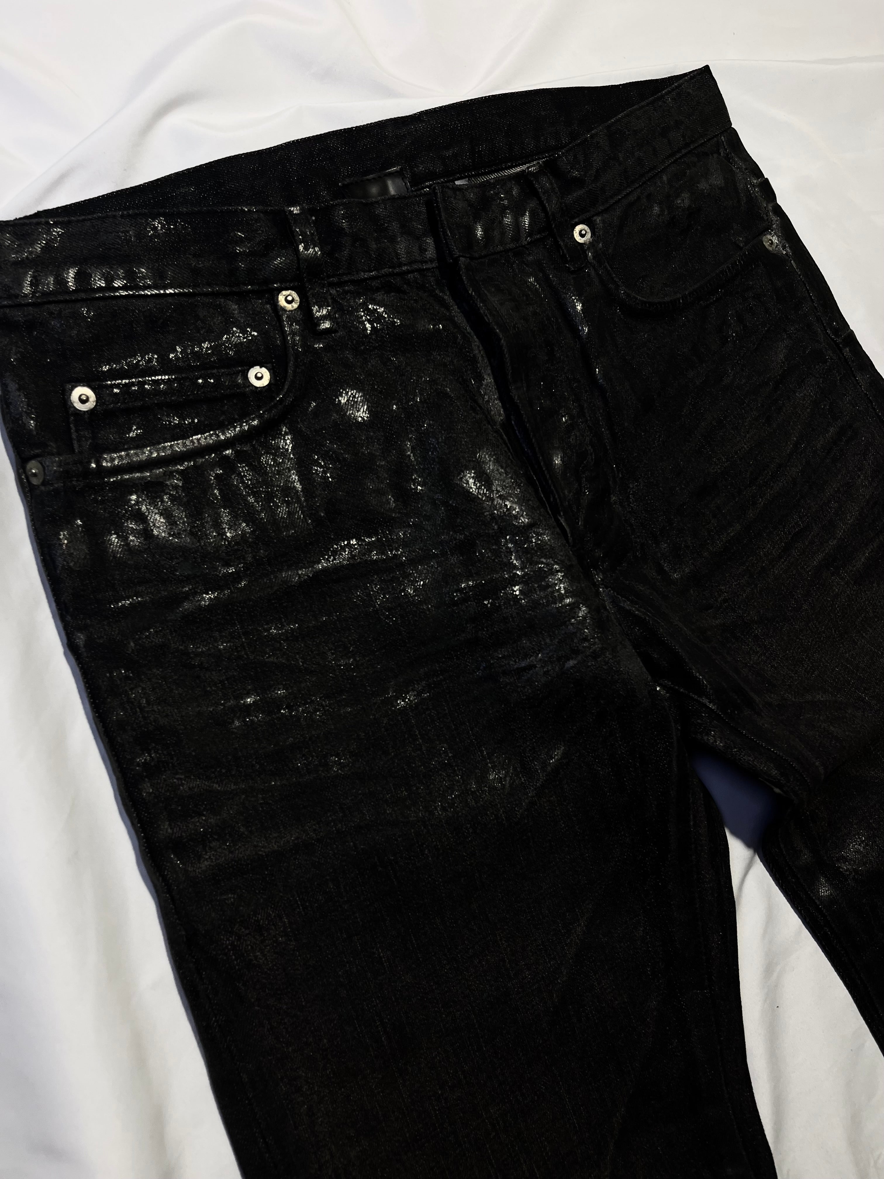 DIOR FW07 'NAVIGATE' WAXED LUSTERS COATED DENIM