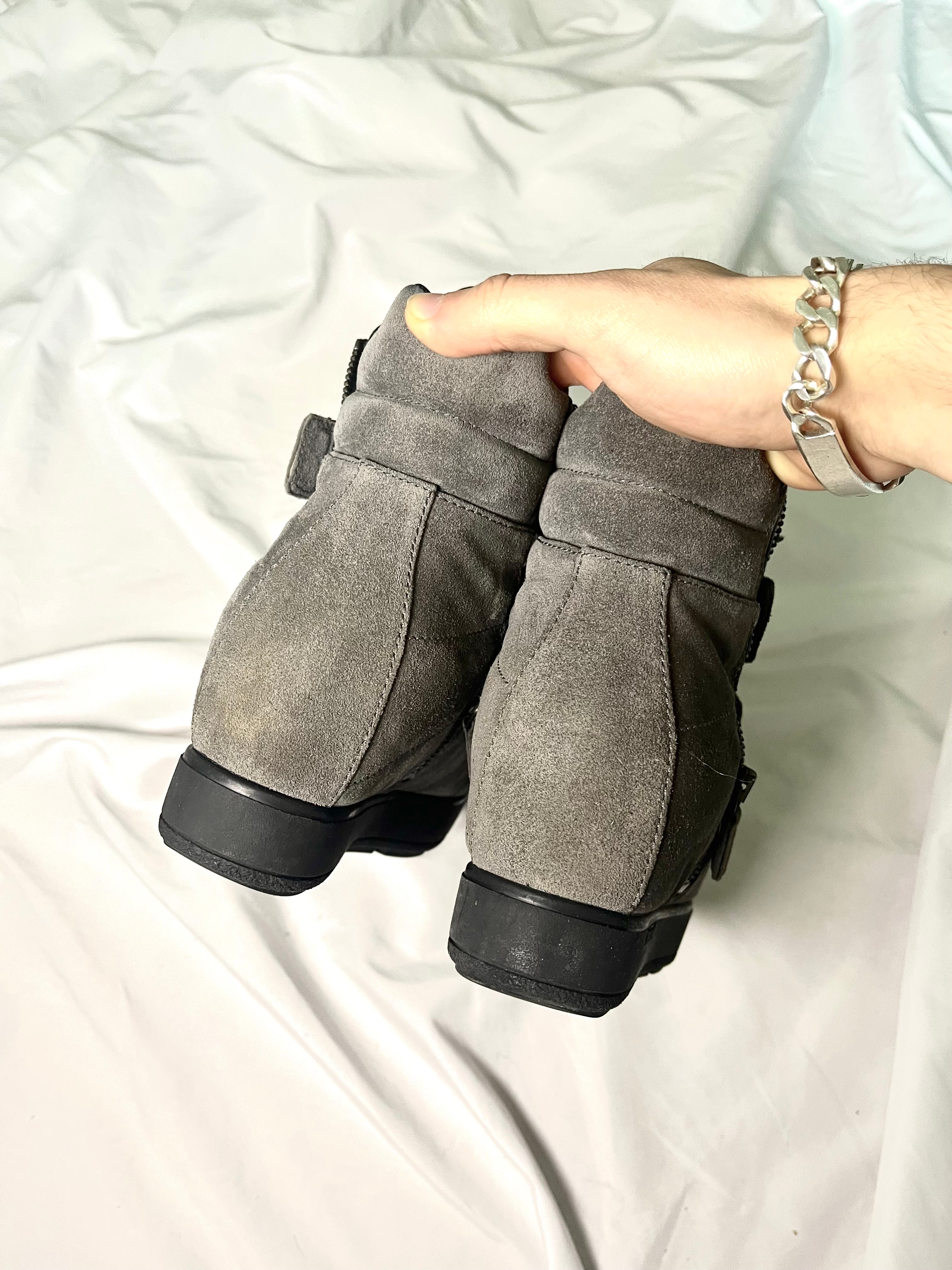 PRADA WEDGE SNEAKERS GREY SUEDE