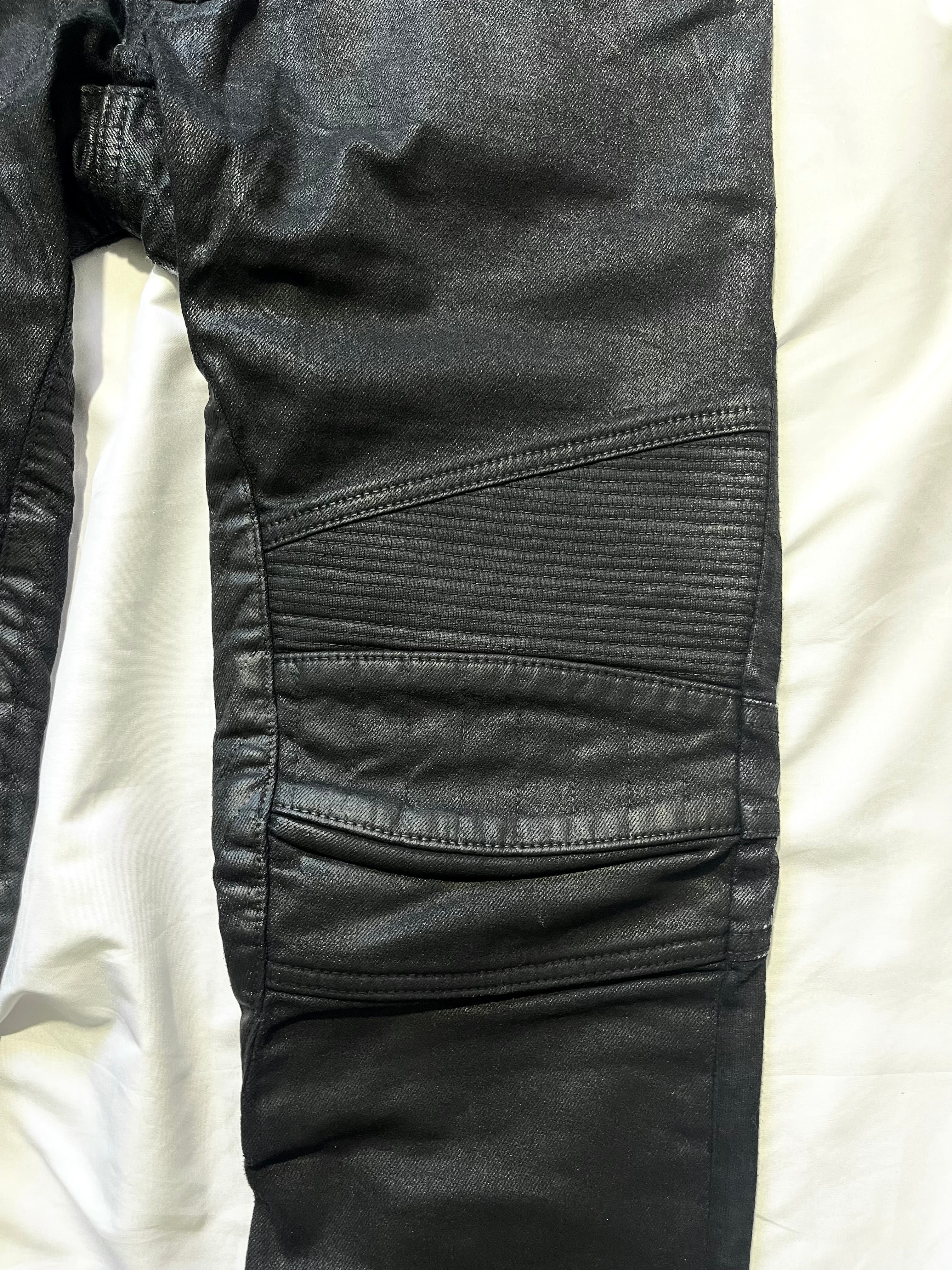 BALMAIN FW14 WAXED BIKER DENIM BY OLIVIER ROUSTEING
