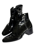 BALMAIN ANTHOS DOUBLE ZIP CHELSEA PATENT LEATHER BOOTS BY OLIVIER ROUSTEING