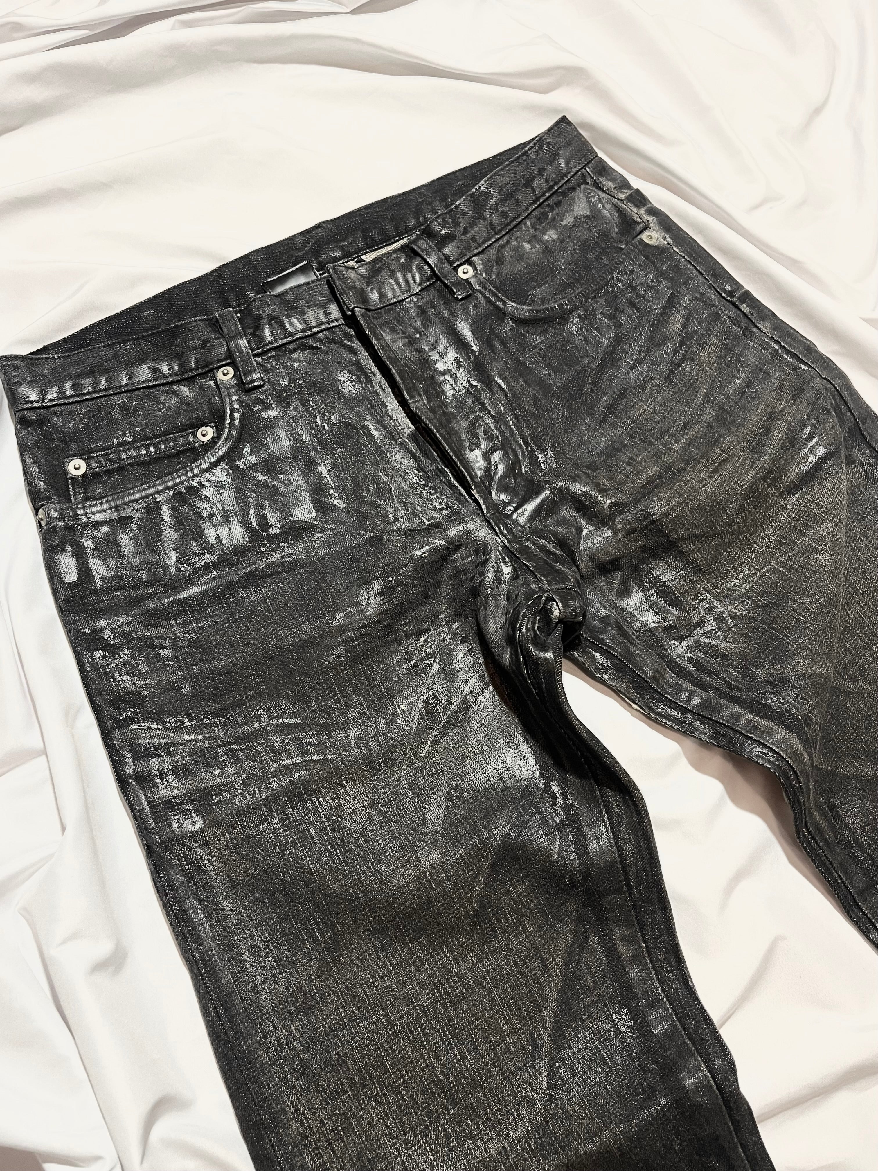 DIOR FW07 'NAVIGATE' WAXED LUSTERS COATED DENIM