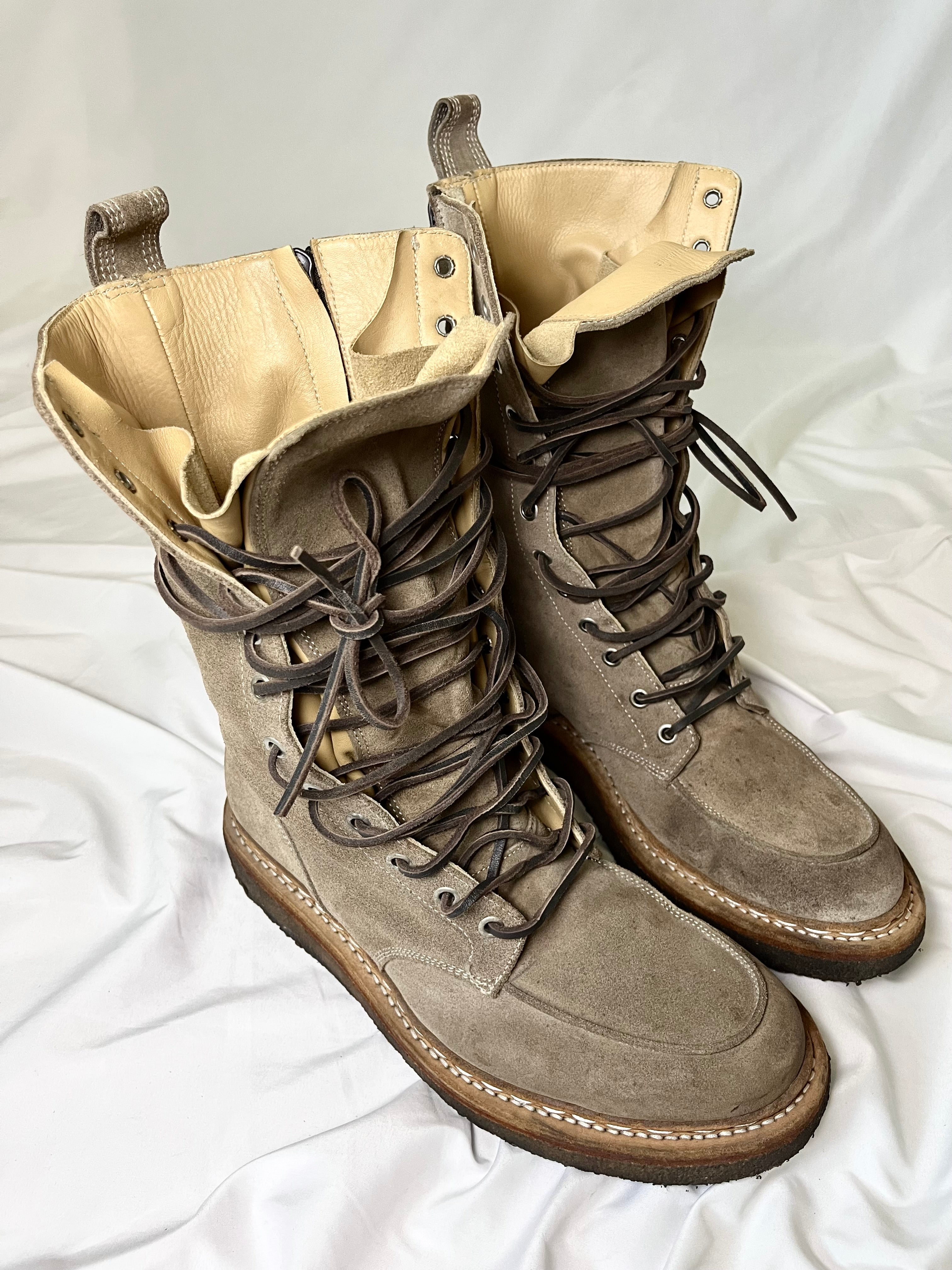 BALMAIN FW11 RANGER BOOTS IN KHAKI SUEDE BY CHRISTOPHE DECARNIN