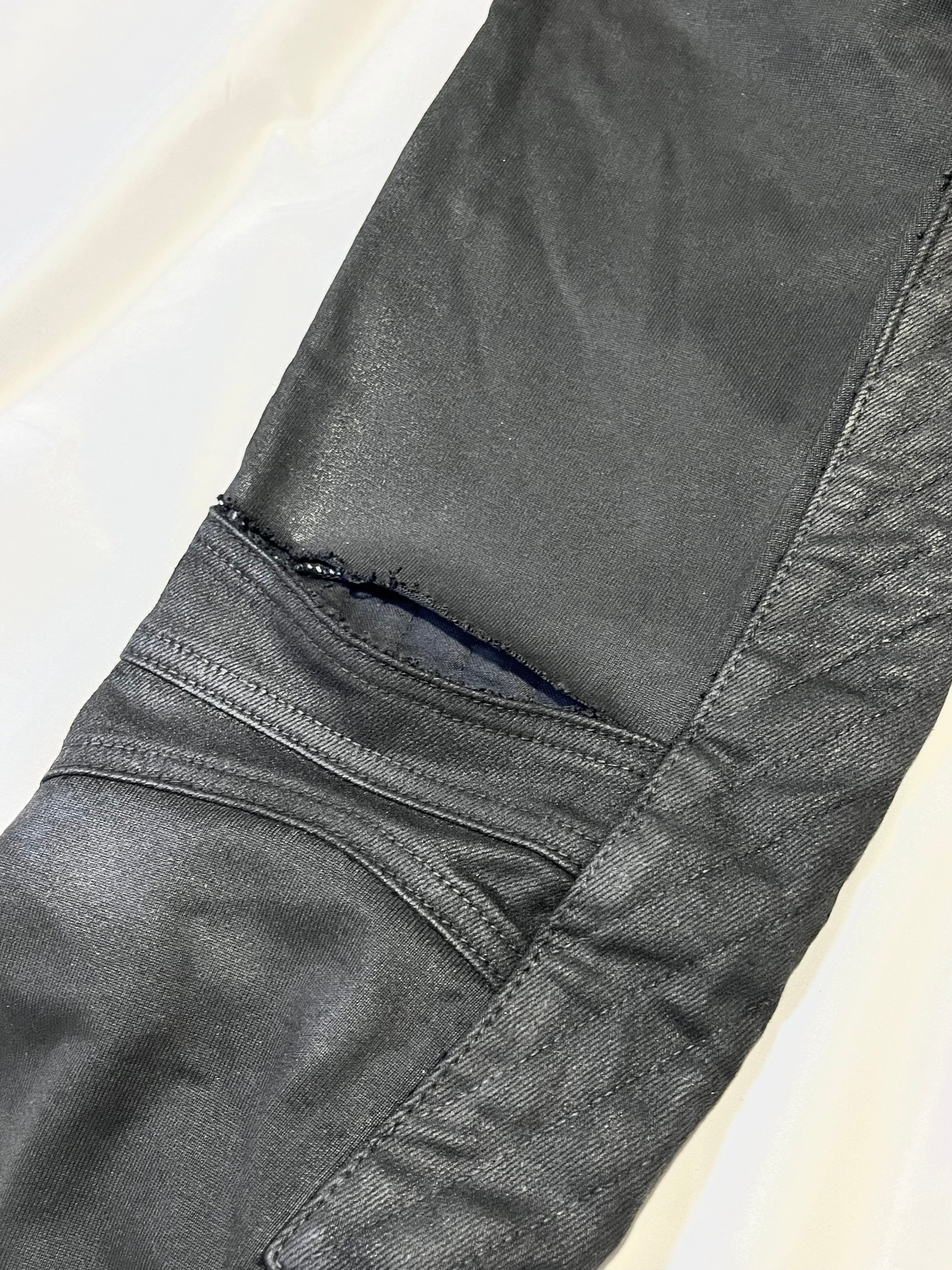 BALMAIN FW14 WAXED BIKER DENIM BY OLIVIER ROUSTEING IN W28