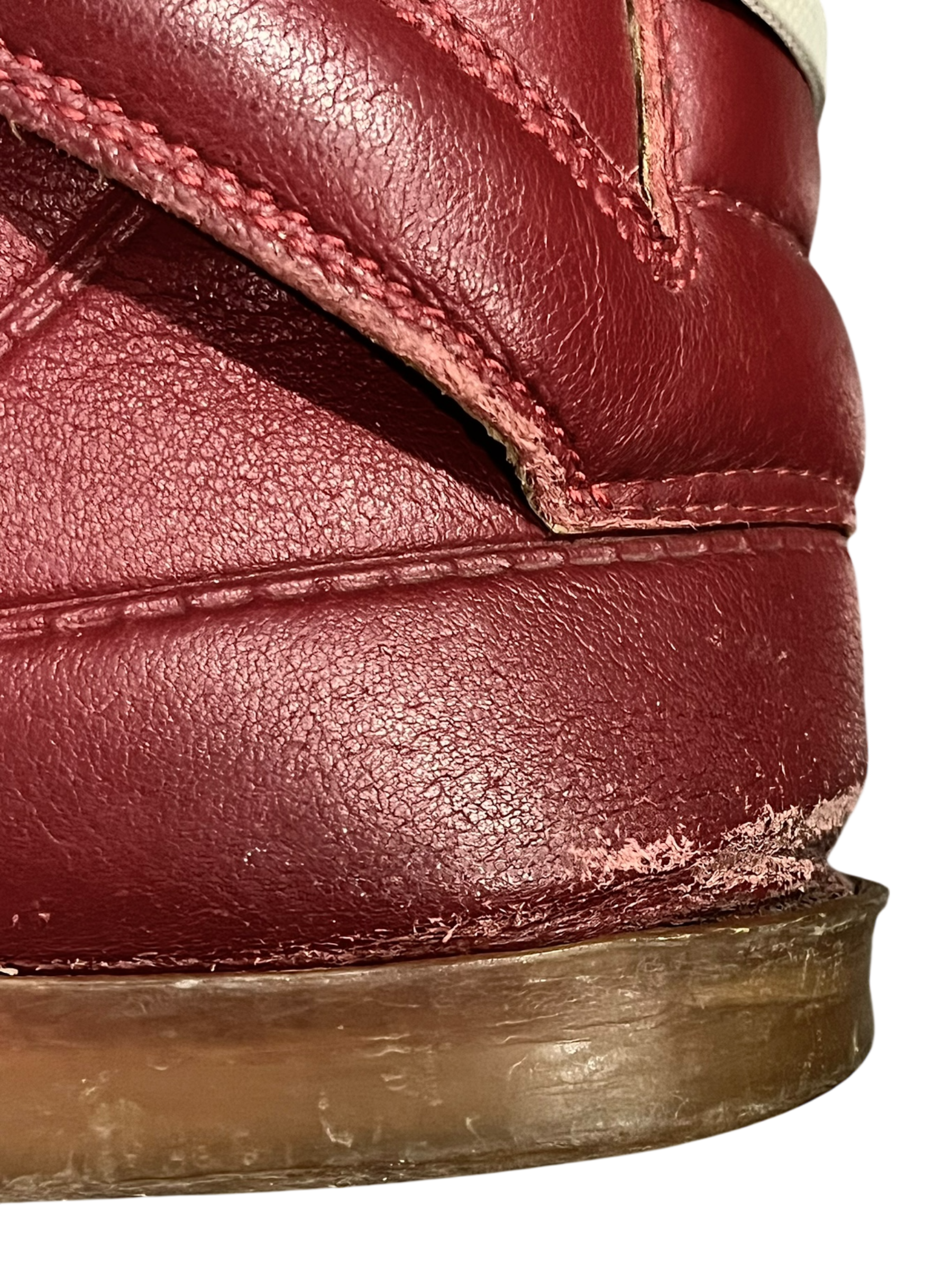 MAISON MARTIN MARGIELA X H&M HIGH TOP SNEAKER RED/GUM LEATHER HIGH TOP SNEAKERS IN 41