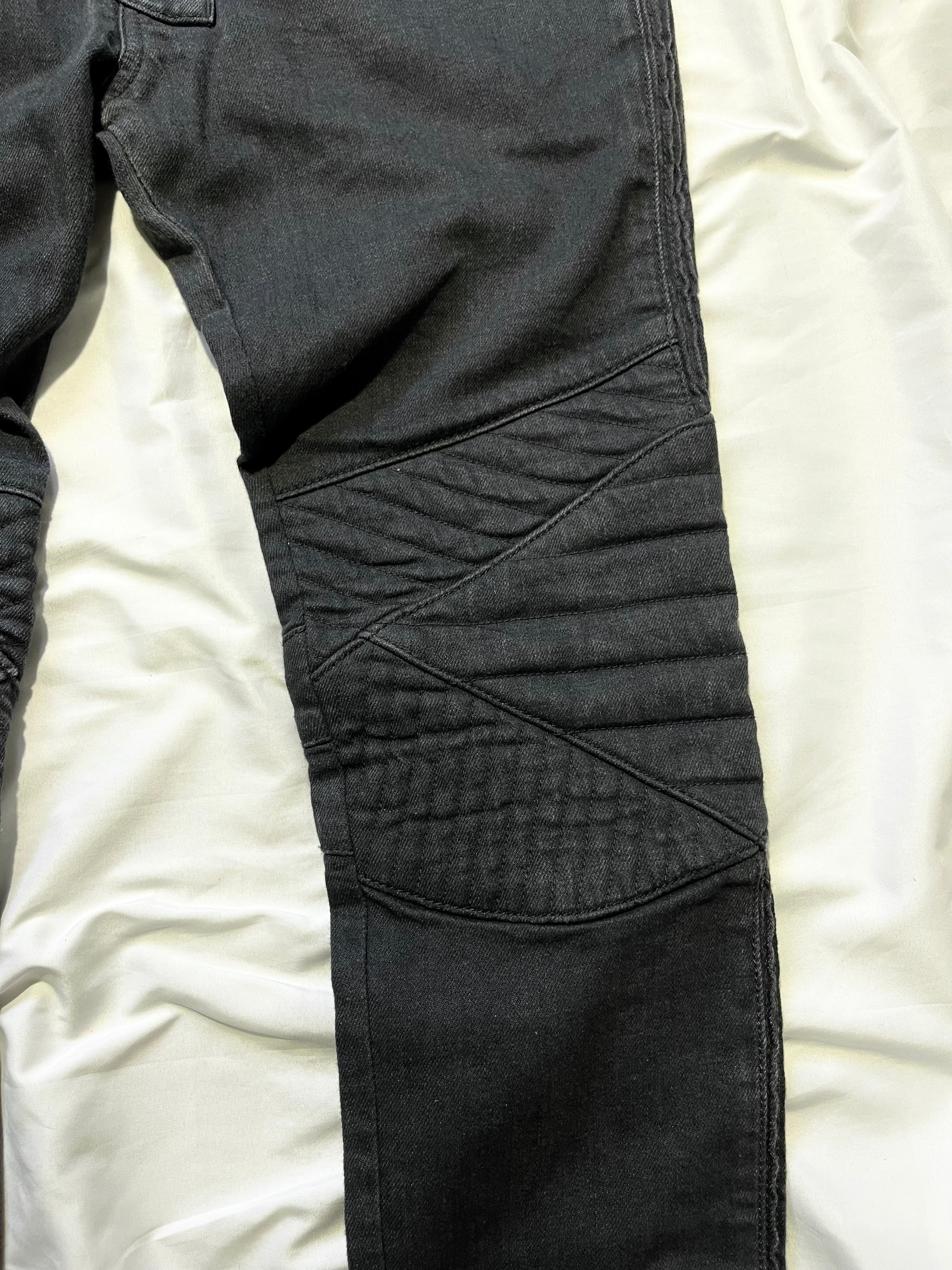 BALMAIN FW14 MULTI ZIPPER GREY BIKER DENIM BY OLIVIER ROUSTEING