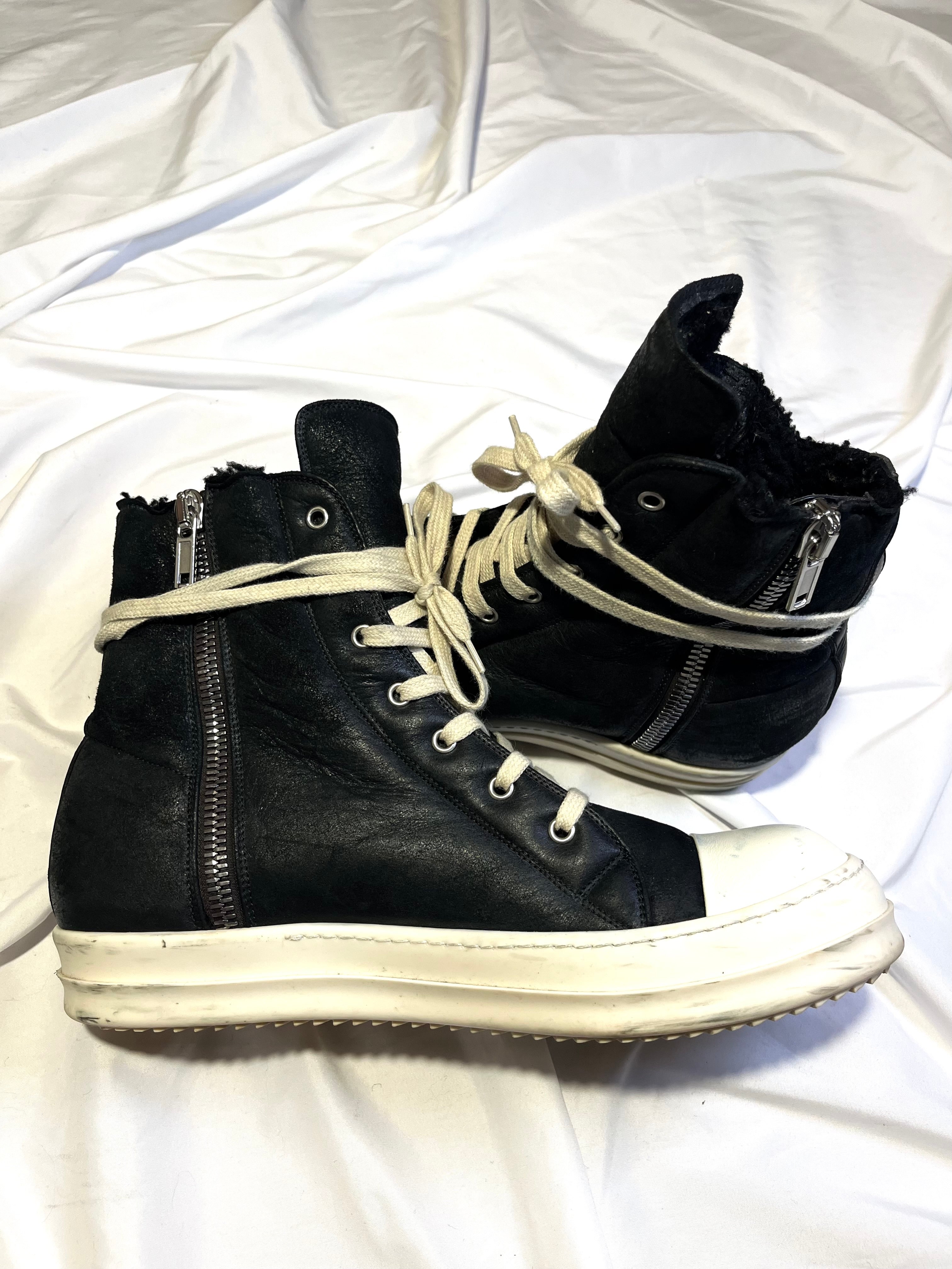 RICK OWENS FW17 'WALRUS' SHEARLING RAMONES HI-TOP