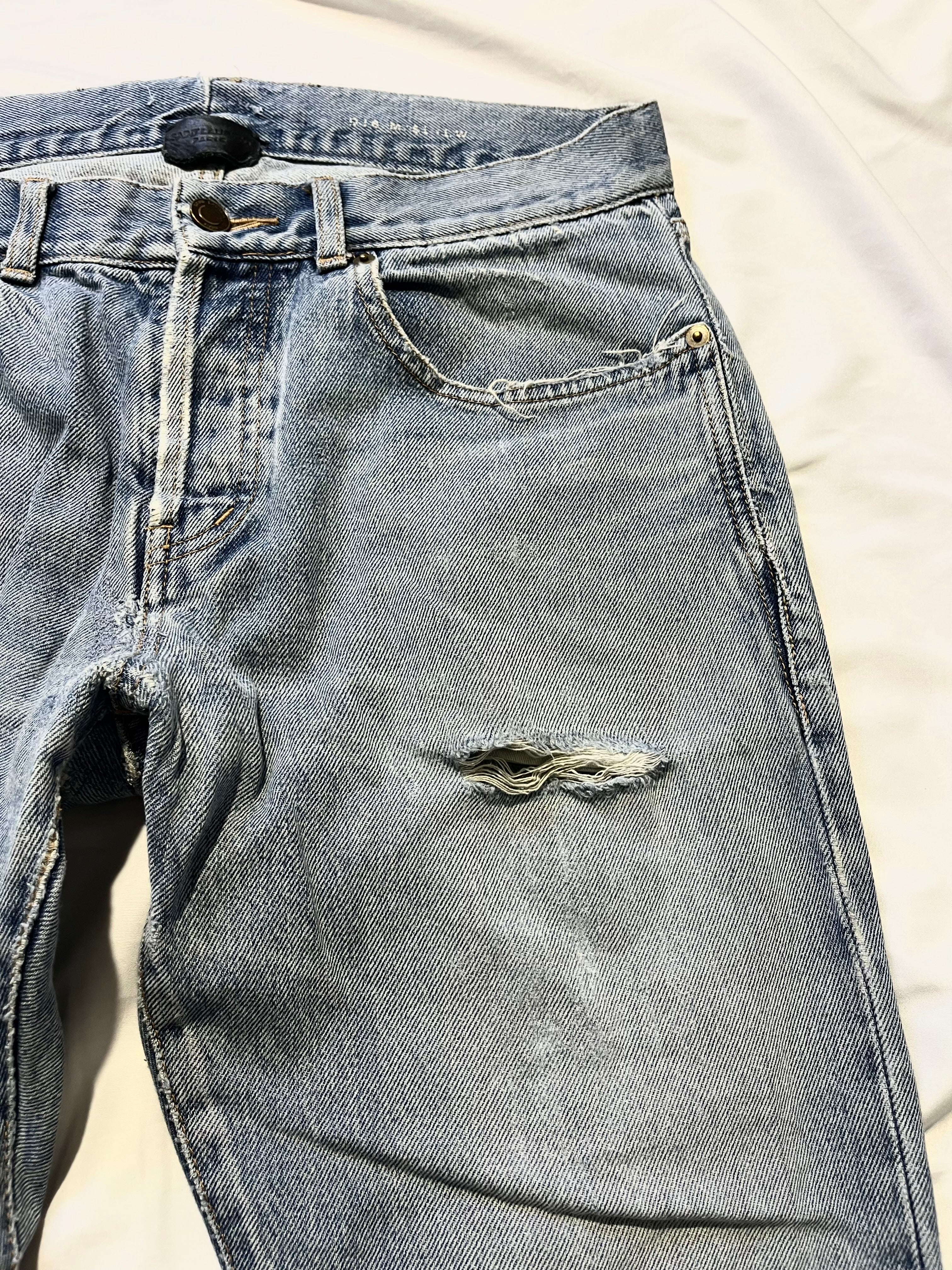 SAINT LAURENT FW19 D18 PAISLEY BANDANA DENIM BY ANTHONY VACCARELLO IN W32