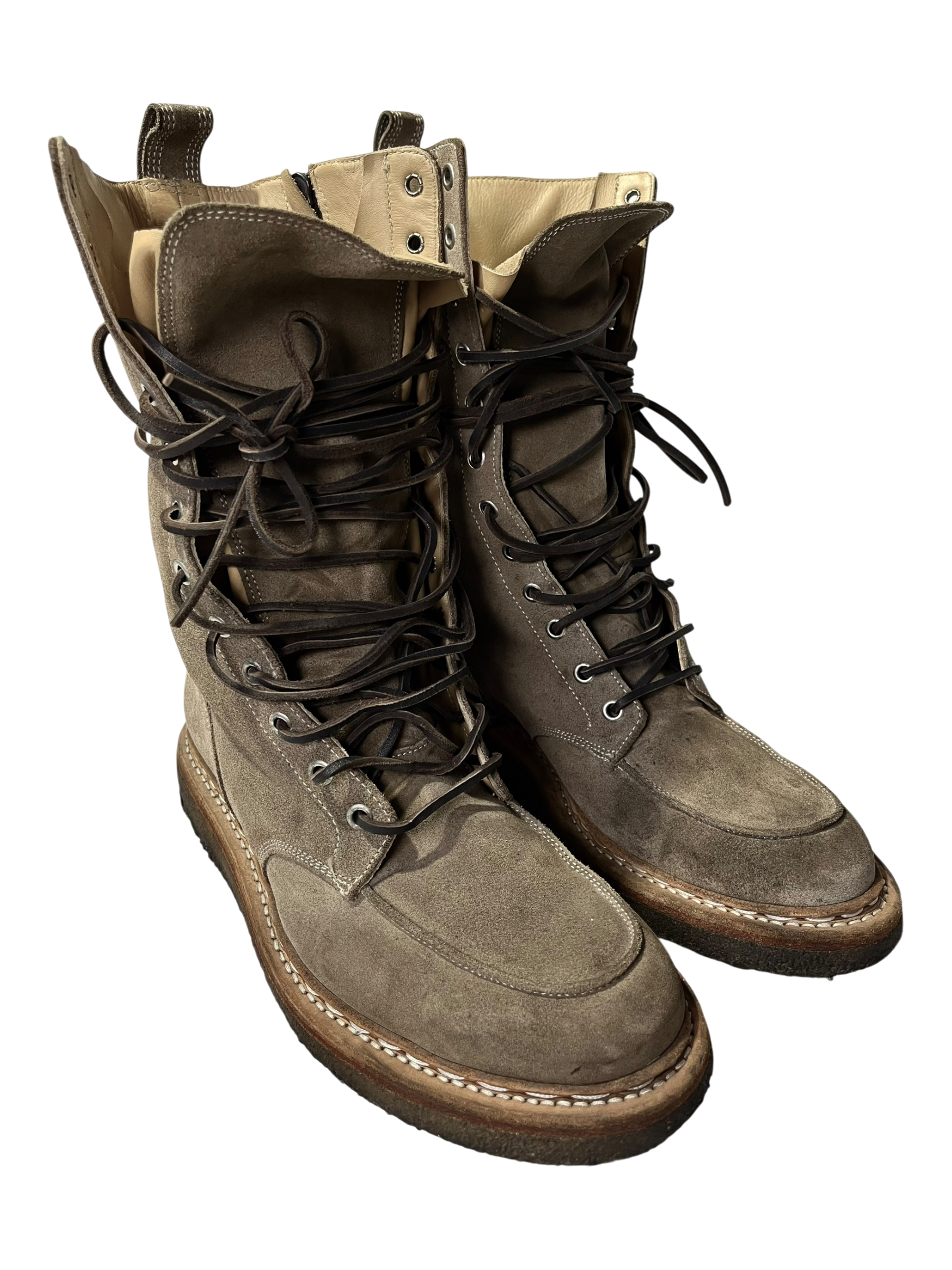 BALMAIN FW11 RANGER BOOTS IN KHAKI SUEDE BY CHRISTOPHE DECARNIN