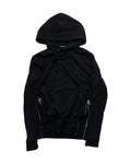 BALMAIN BLACK LATERAL ZIPPER HOODIE BY OLIVIER ROUSTEING SIZE S
