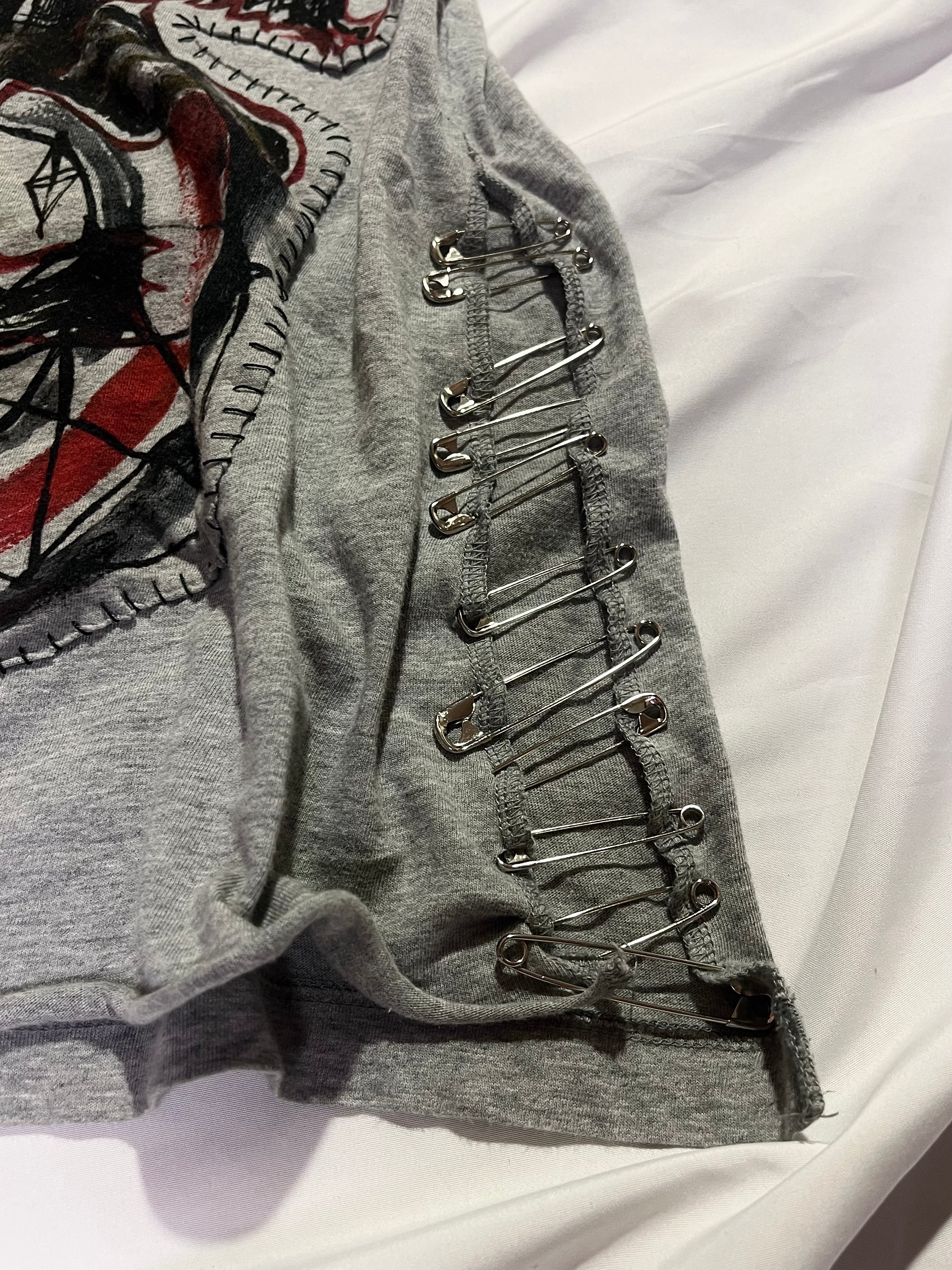 BALMAIN SS11 SAFETY PIN GREY TANK TOP BY CRISTOPHE DECARNIN