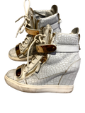 GIUSEPPE ZANOTTI 'COBY' CROCODILE WEDGE SNEAKERS IN 36