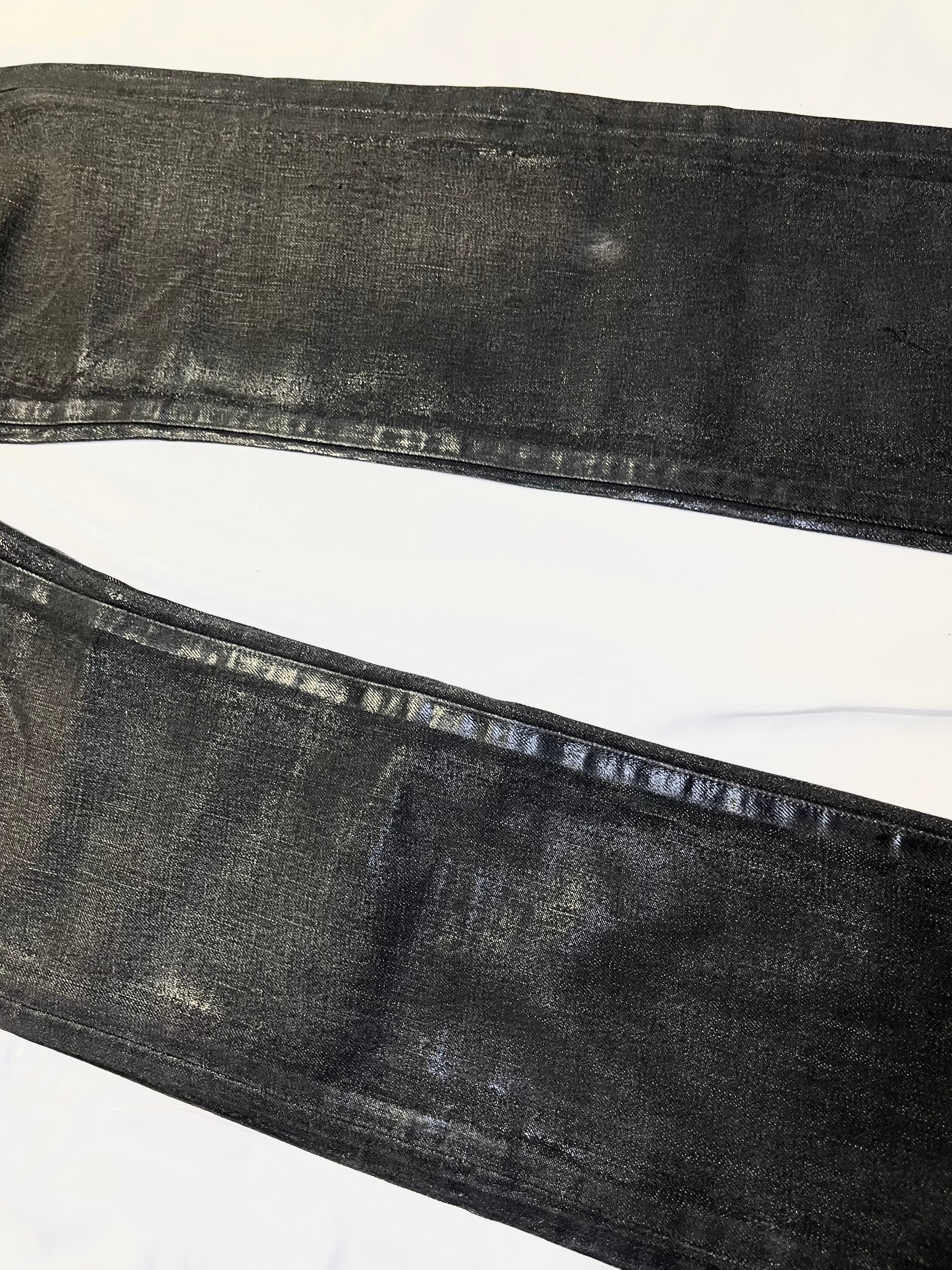 DIOR FW07 'NAVIGATE' WAXED LUSTERS COATED DENIM