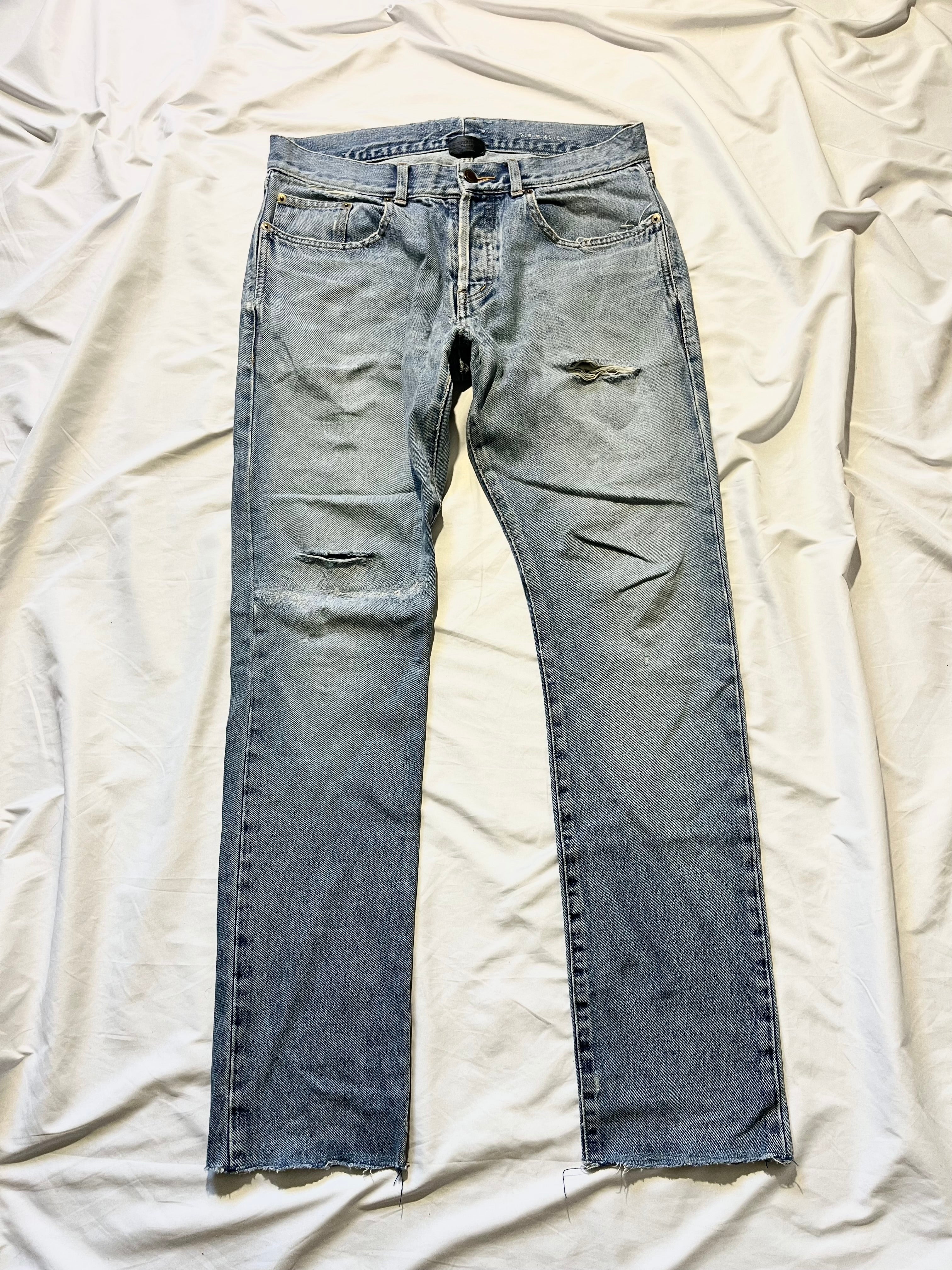 SAINT LAURENT FW19 D18 PAISLEY BANDANA DENIM BY ANTHONY VACCARELLO IN W32
