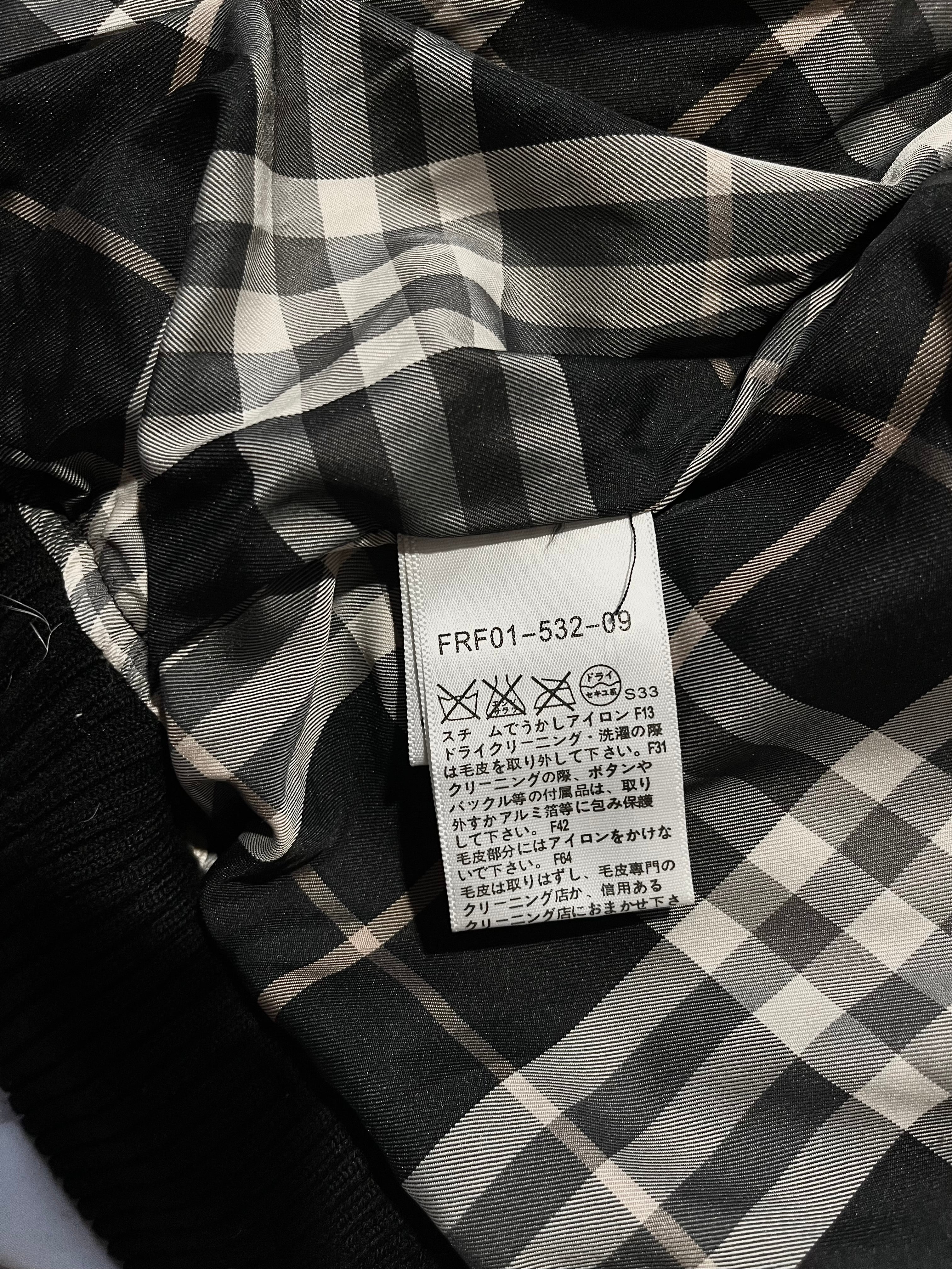 BURBERRY BLUE LABEL 2000S REAL FUR NOVA CHECK PUFFER DOWN VEST