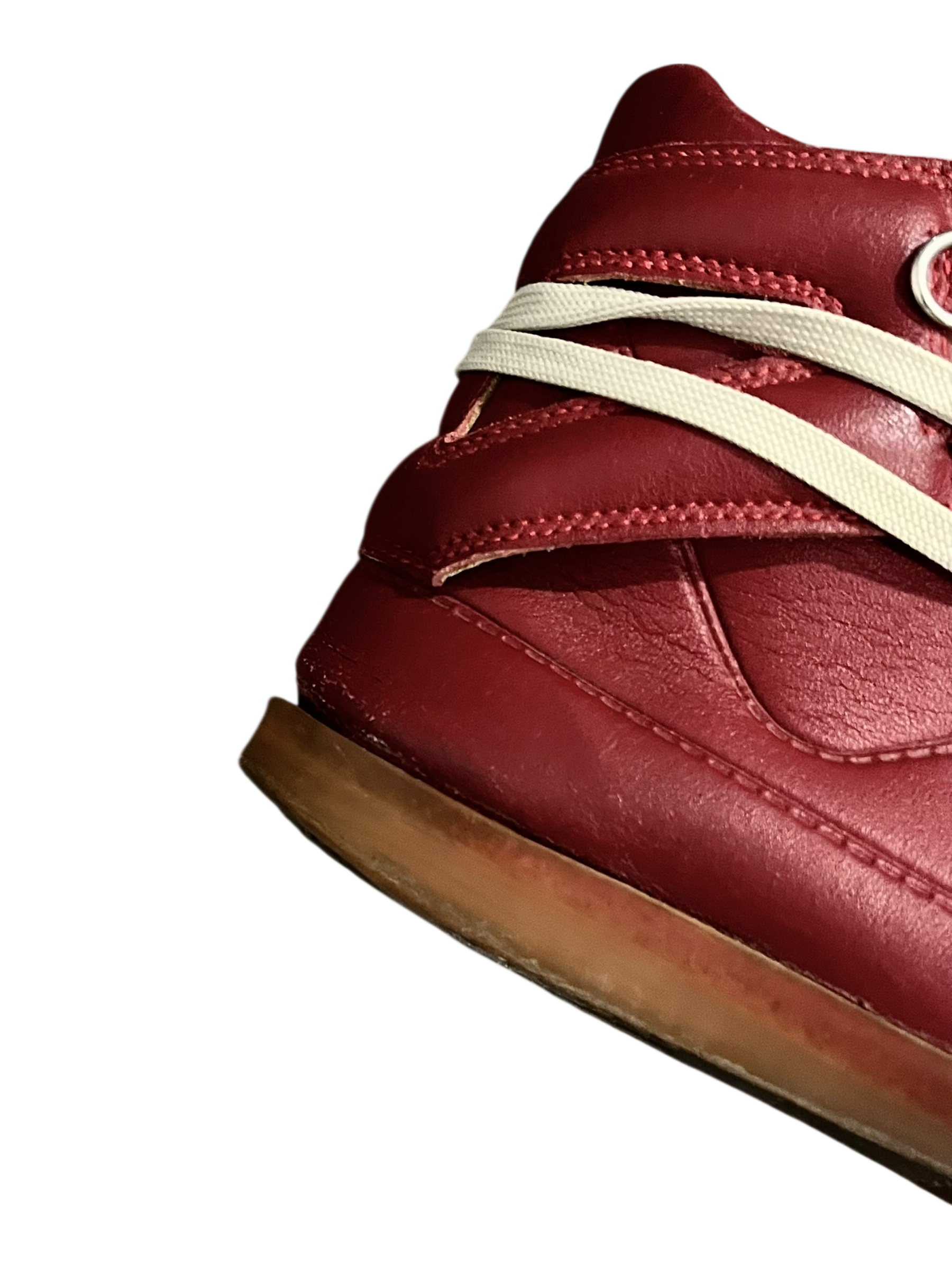 MAISON MARTIN MARGIELA X H&M HIGH TOP SNEAKER RED/GUM LEATHER HIGH TOP SNEAKERS IN 41
