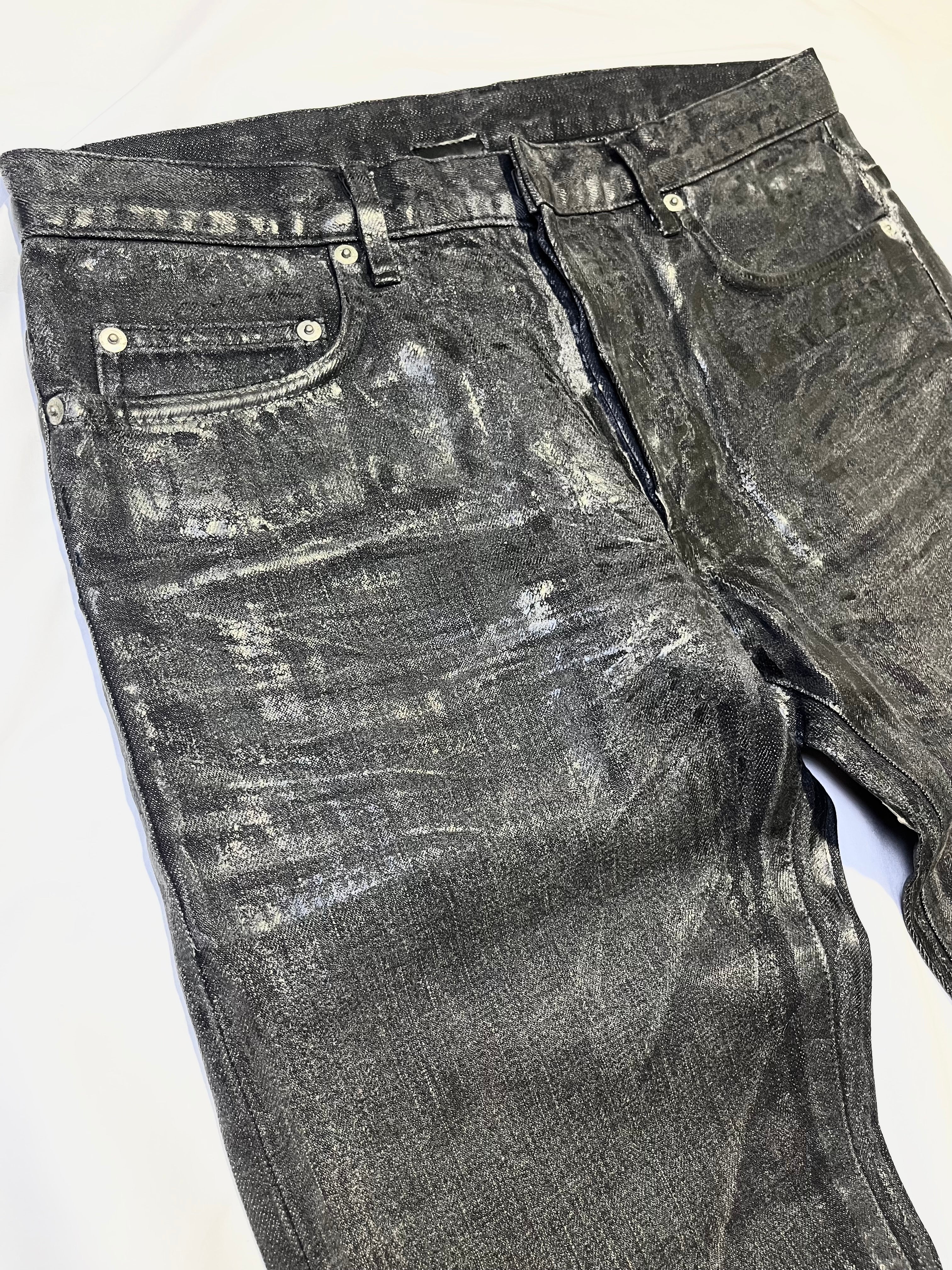 DIOR FW07 'NAVIGATE' WAXED LUSTERS COATED DENIM