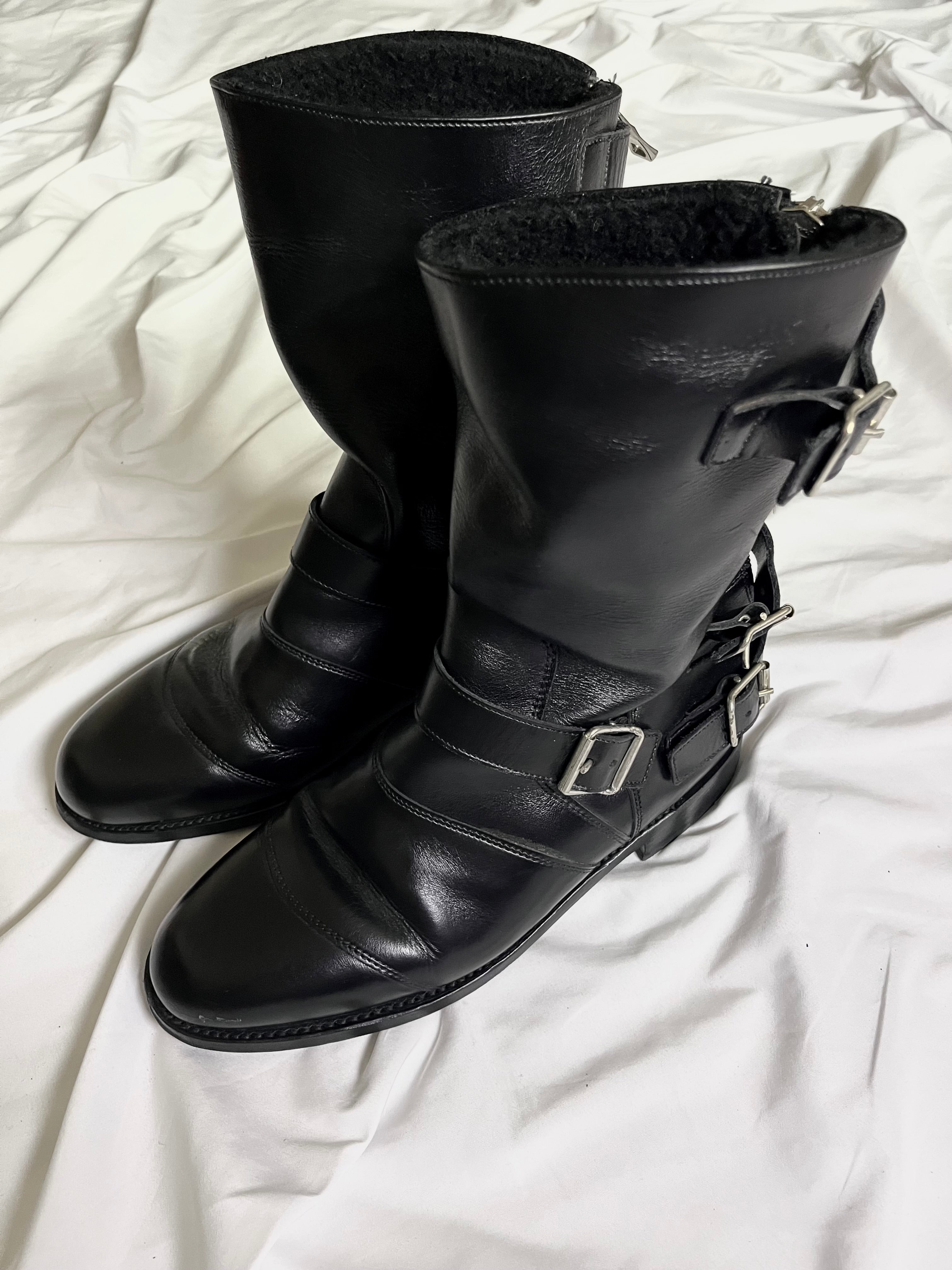 BALMAIN FW12 ENGINEER BOOTS IN BLACK LEATHER BY CHRISTOPHE DECARNIN