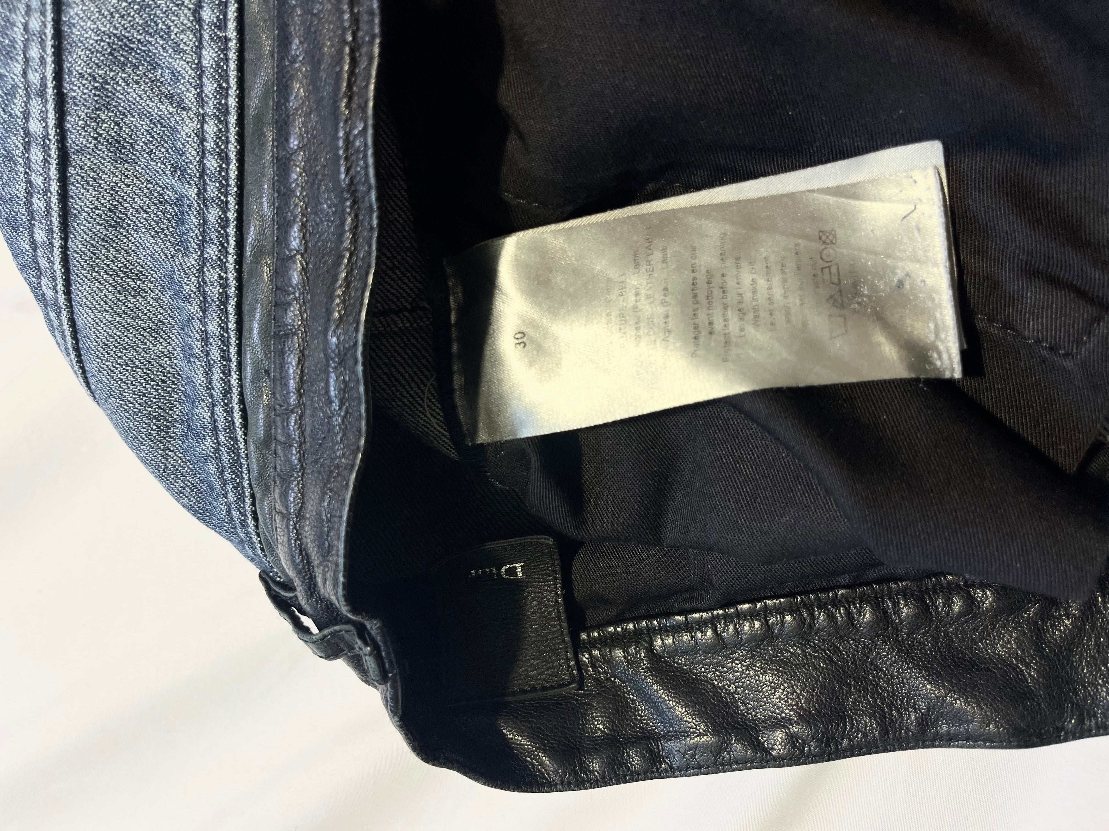 DIOR HOMME CUMMERBUND LEATHER WAISTBAND DENIM BY KRIS VAN ASSCHE