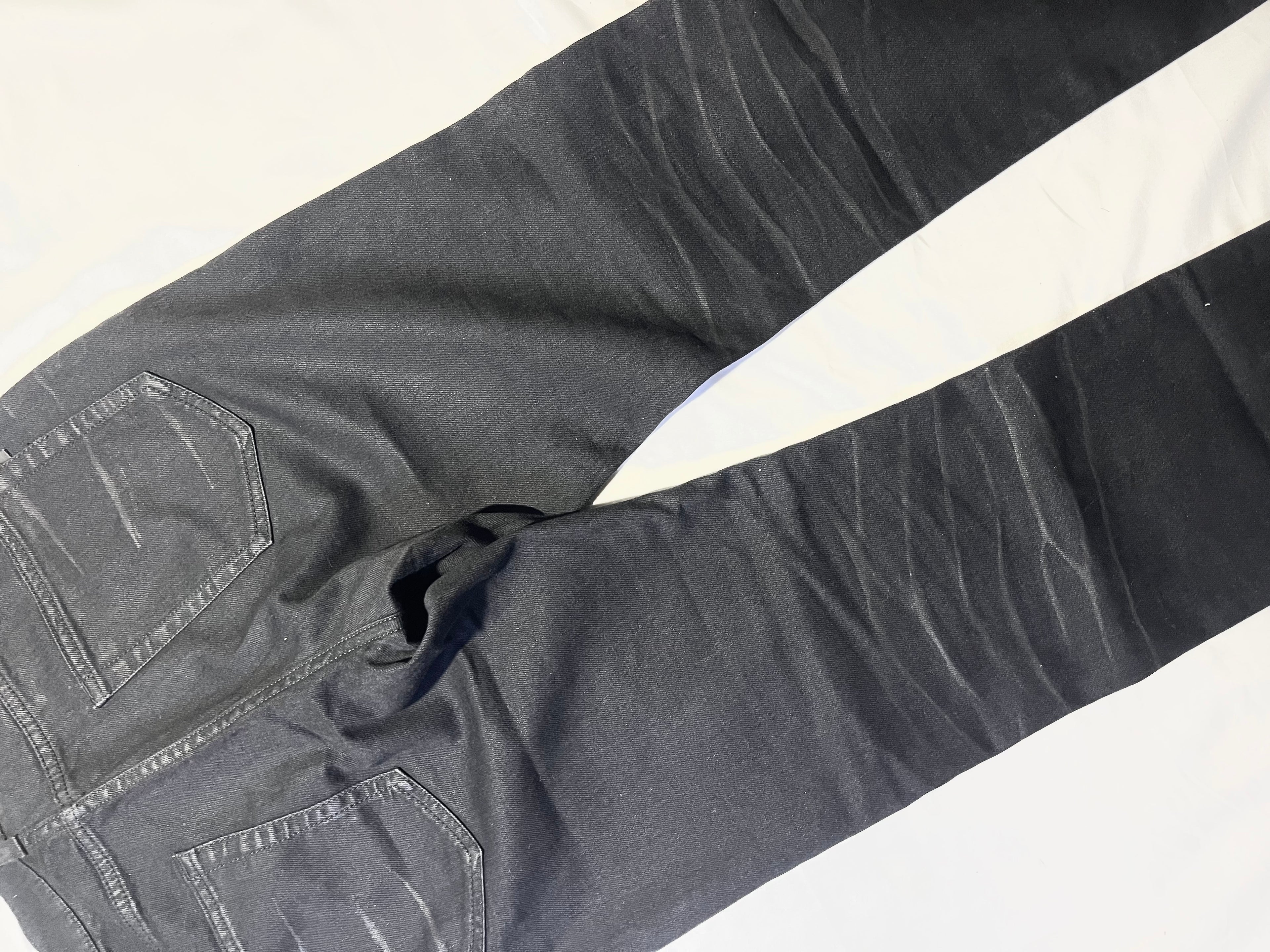 SAINT LAURENT D21 WHISKERED WAX DENIM BY HEDI SLIMANE IN W32