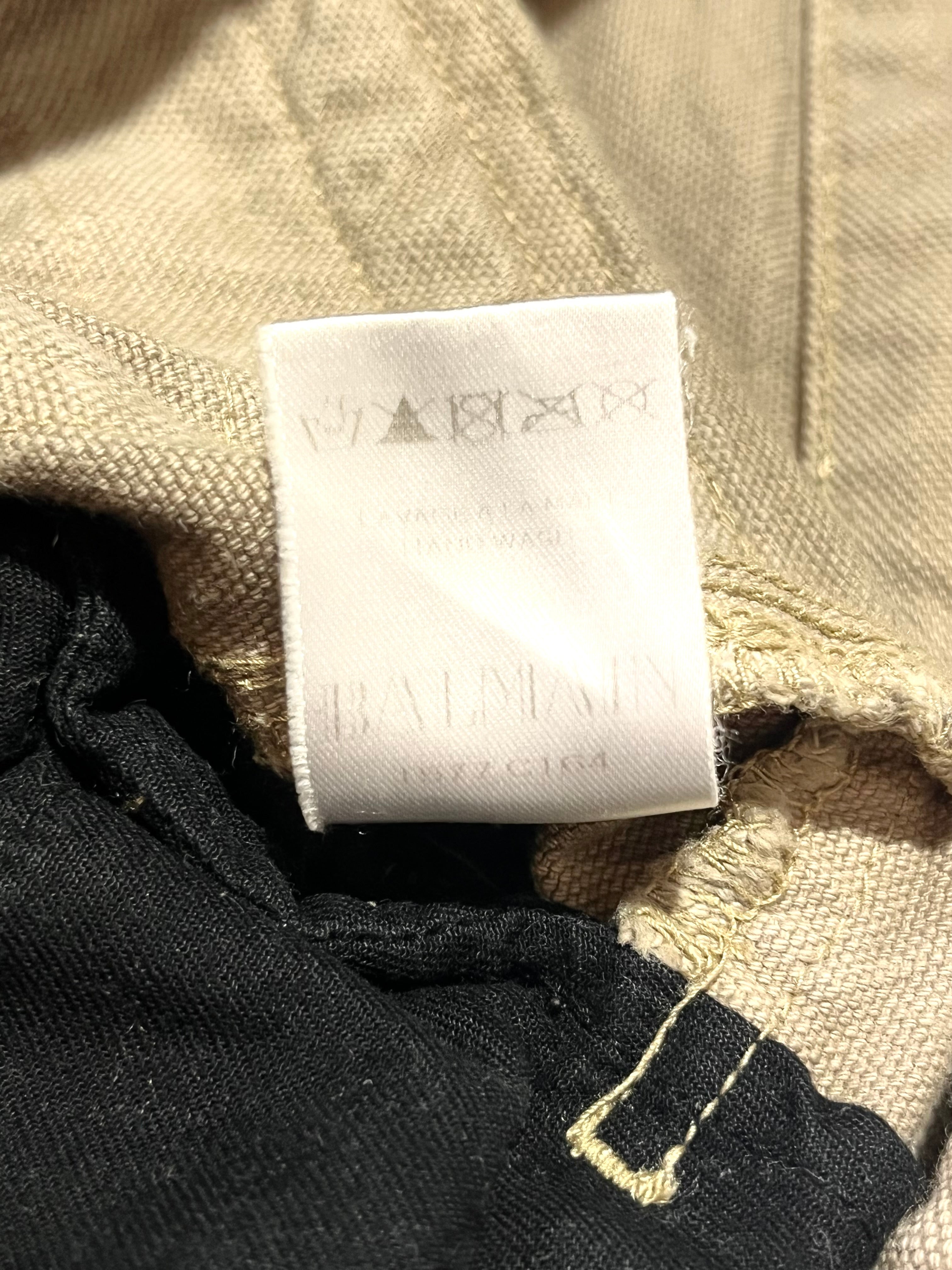 BALMAIN SS13 KHAKI BIKER DENIM BY OLIVIER ROUSTEING IN W30