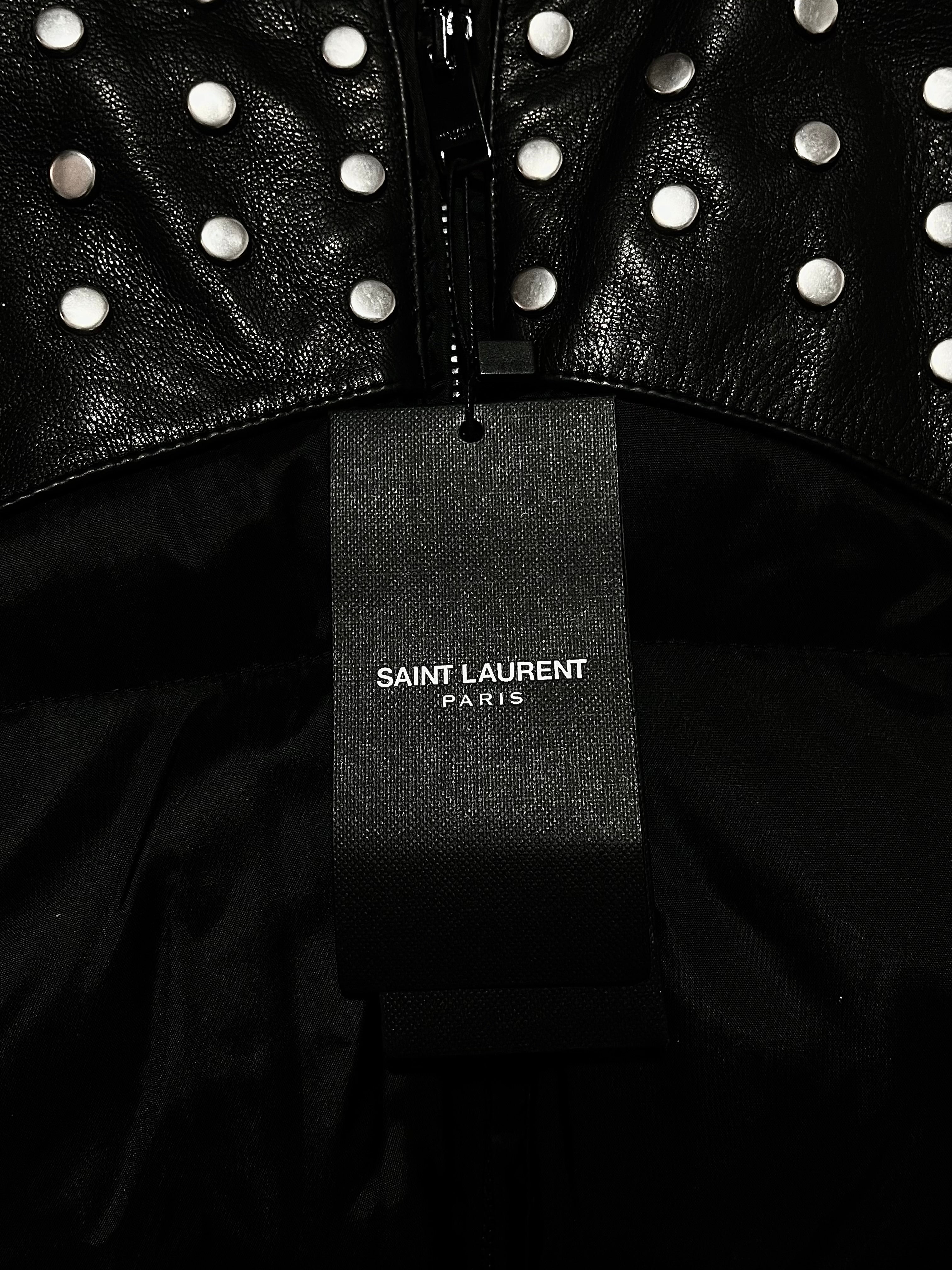SAINT LAURENT PARIS FW13 STUDDED LEATHER PUFFER BY HEDI SLIMANE IN 46 BRAND NEW WITH TAGS