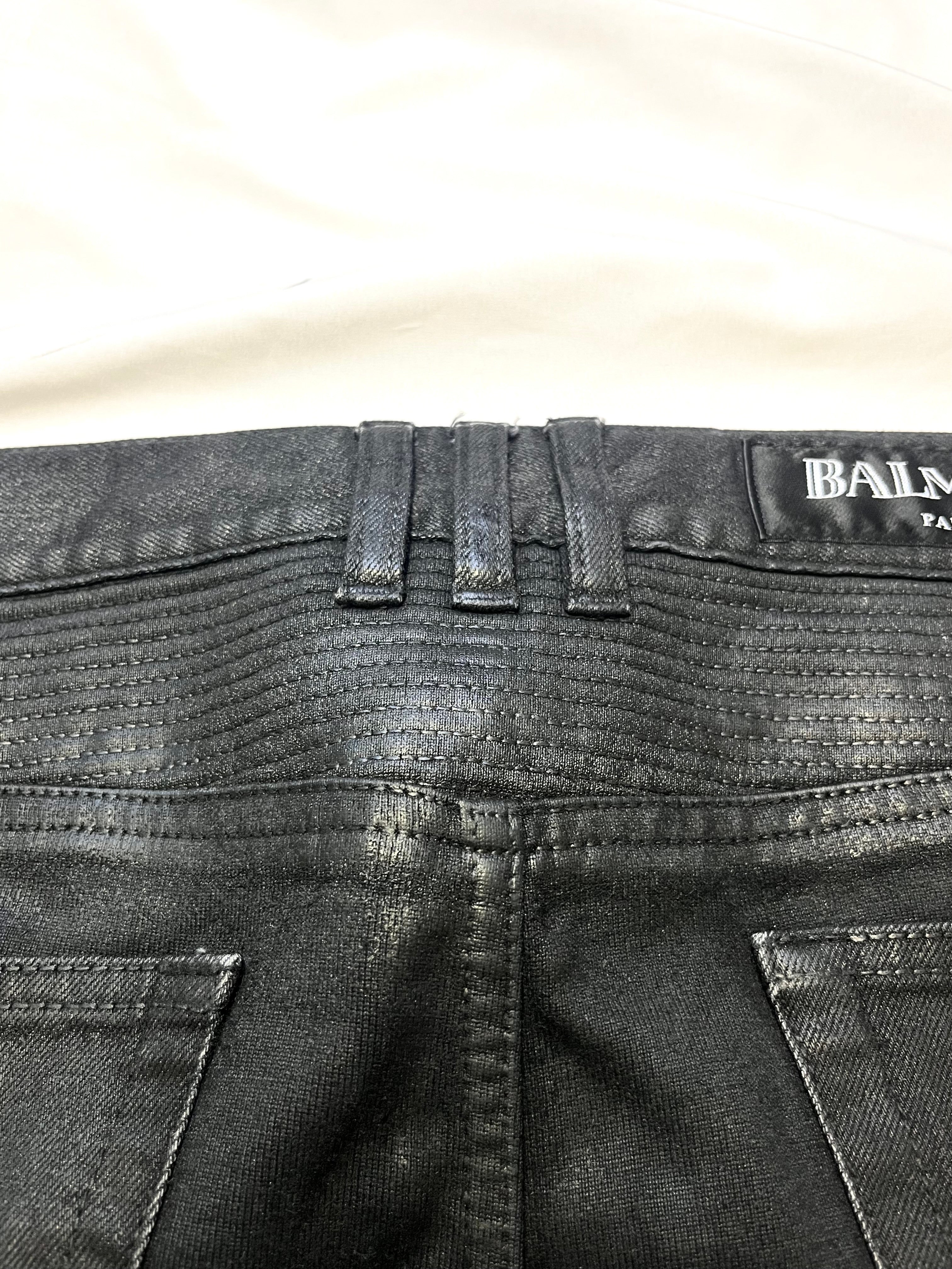 BALMAIN FW14 WAXED BIKER DENIM BY OLIVIER ROUSTEING