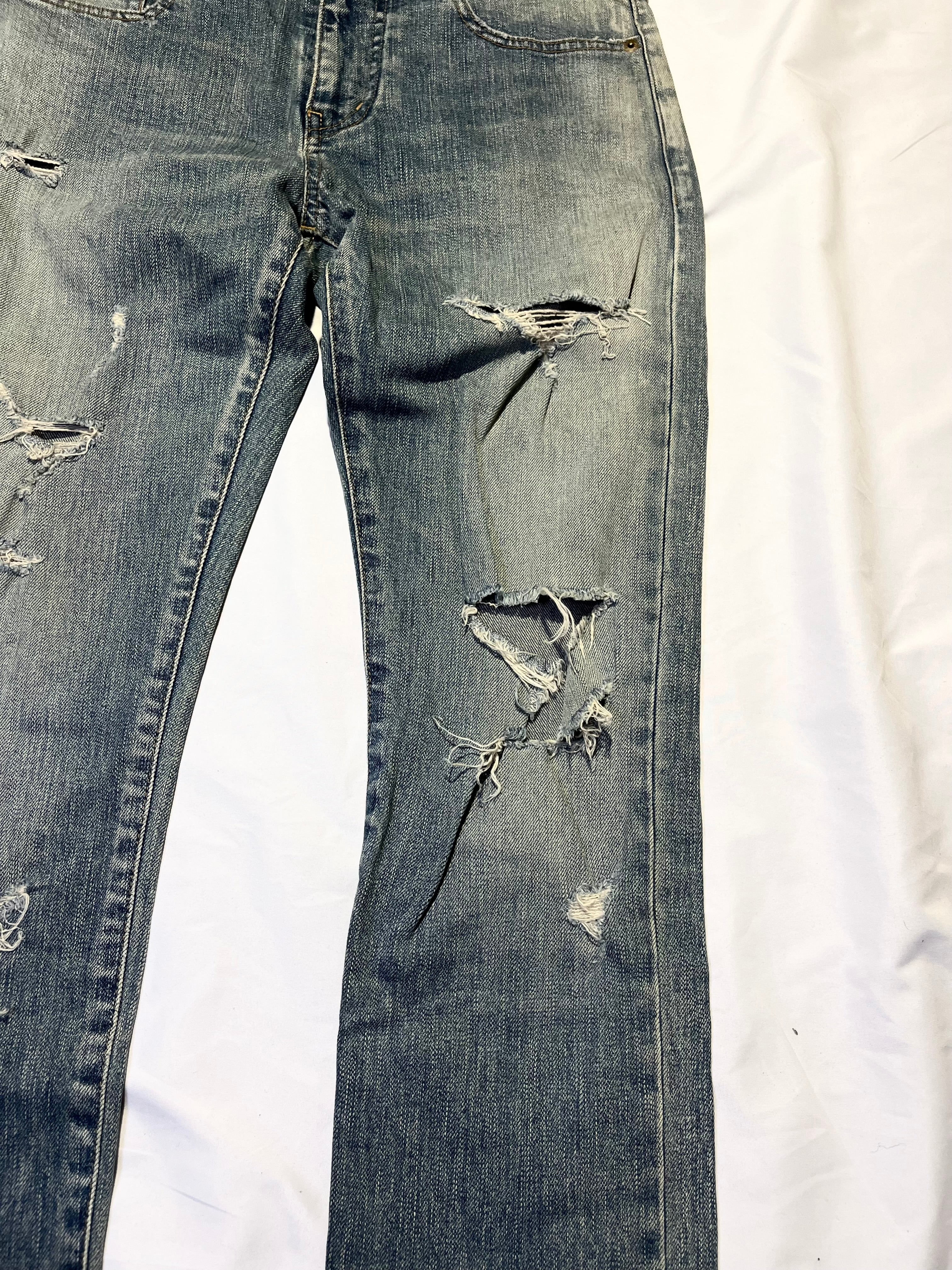 SAINT LAURENT D02 CRASH DENIM BY HEDI SLIMANE IN W29