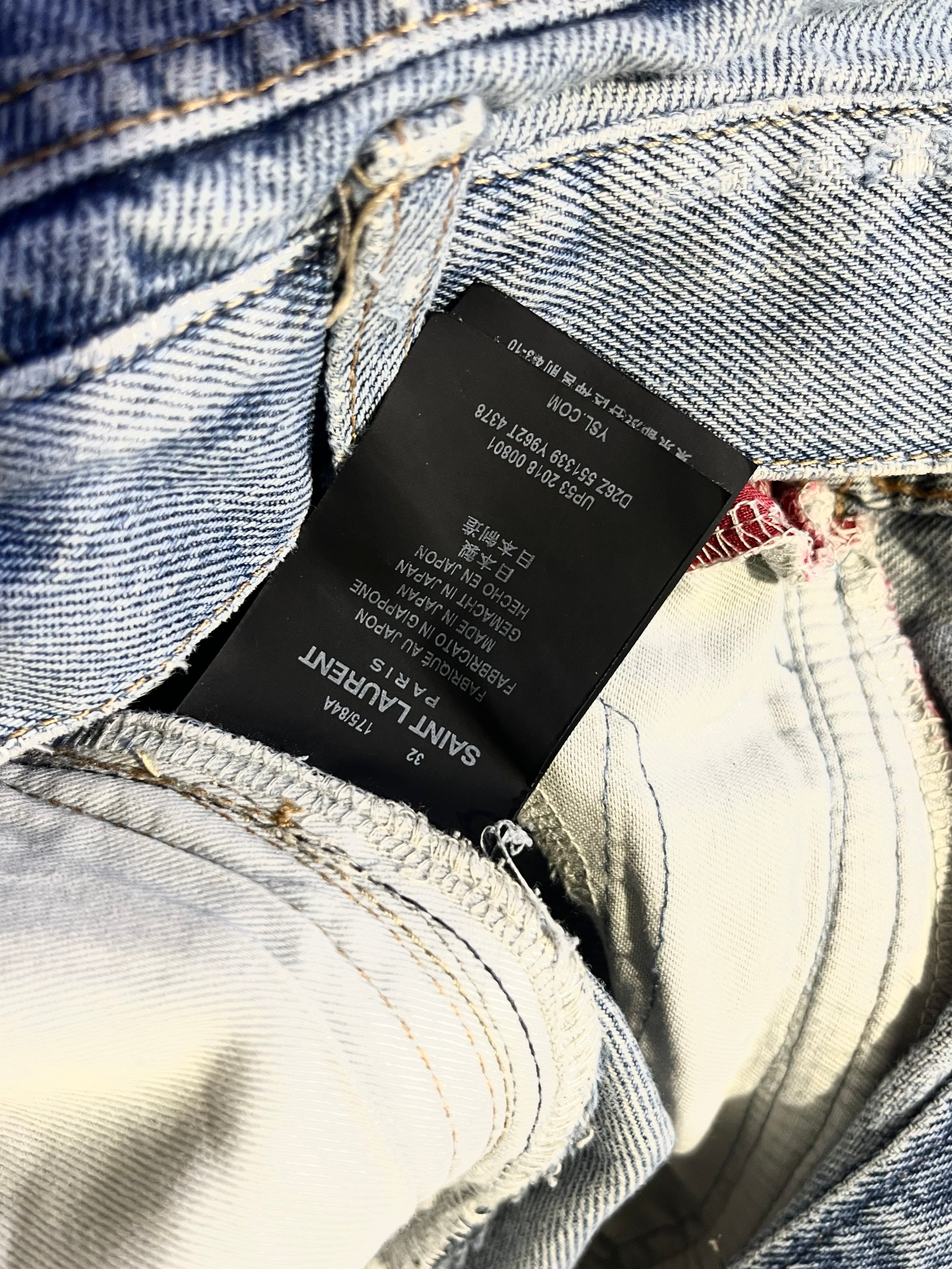 SAINT LAURENT FW19 D18 PAISLEY BANDANA DENIM BY ANTHONY VACCARELLO IN W32