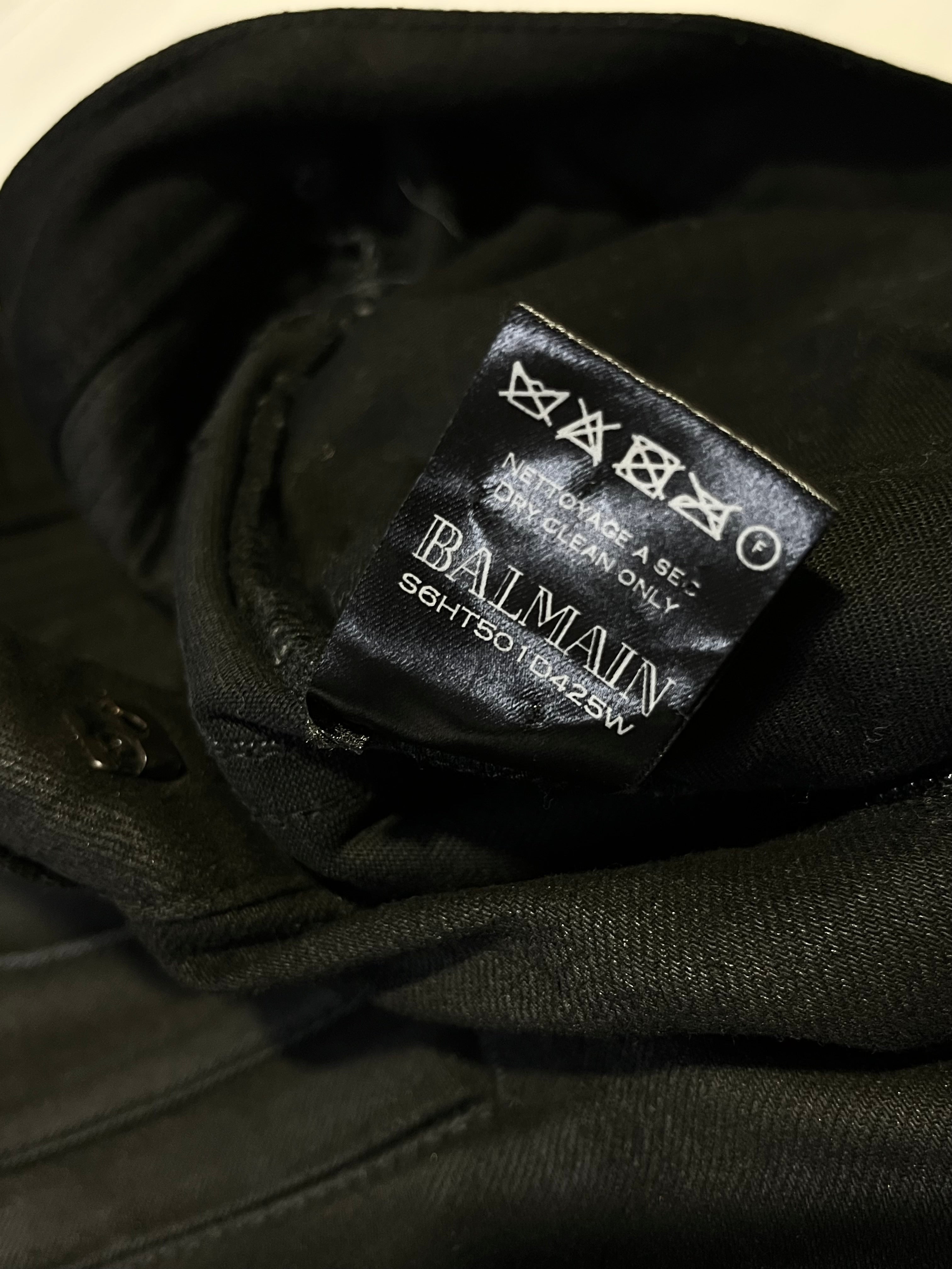 BALMAIN FW14 WAXED BIKER DENIM BY OLIVIER ROUSTEING IN W28