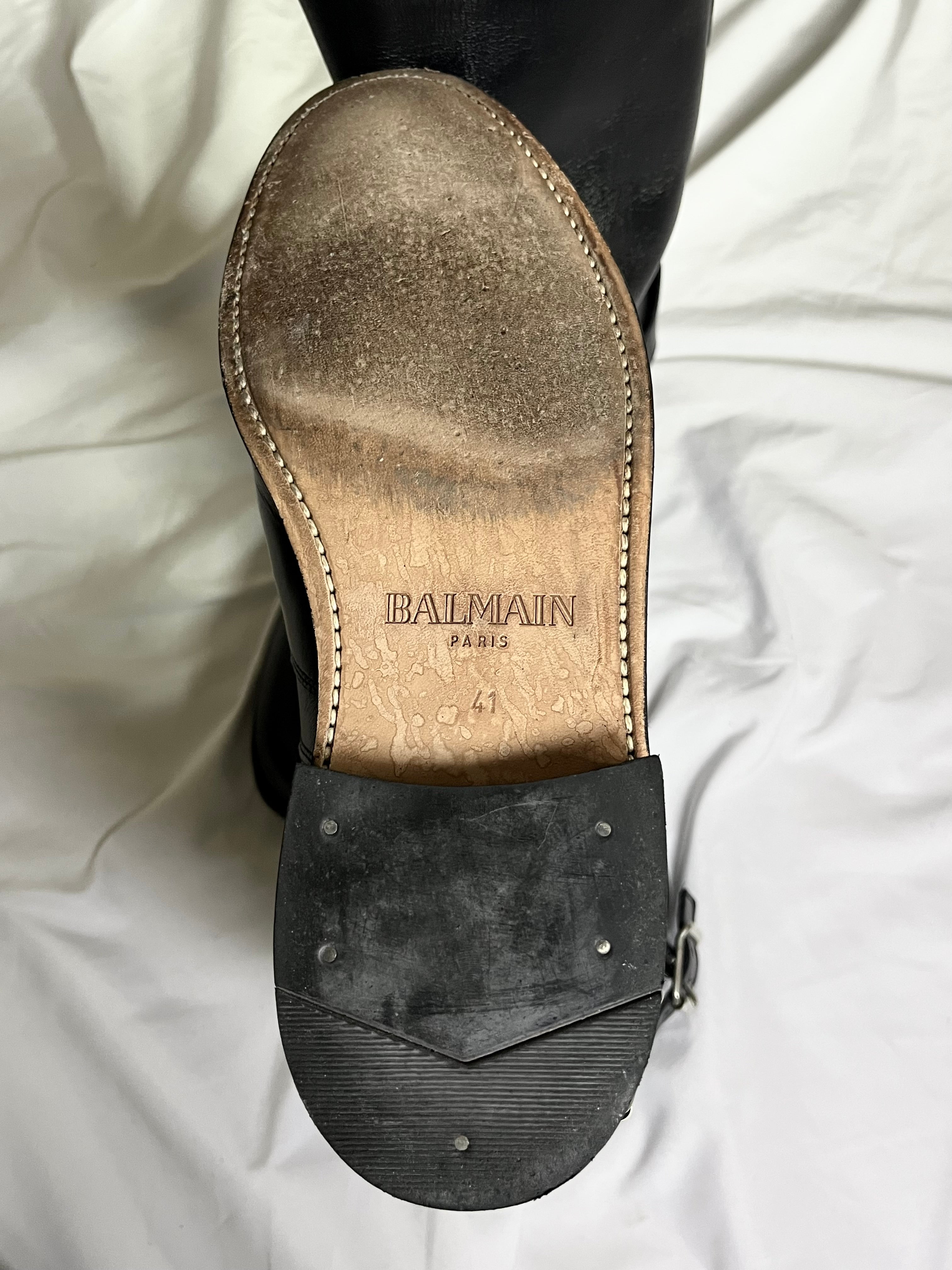 BALMAIN FW12 ENGINEER BOOTS IN BLACK LEATHER BY CHRISTOPHE DECARNIN