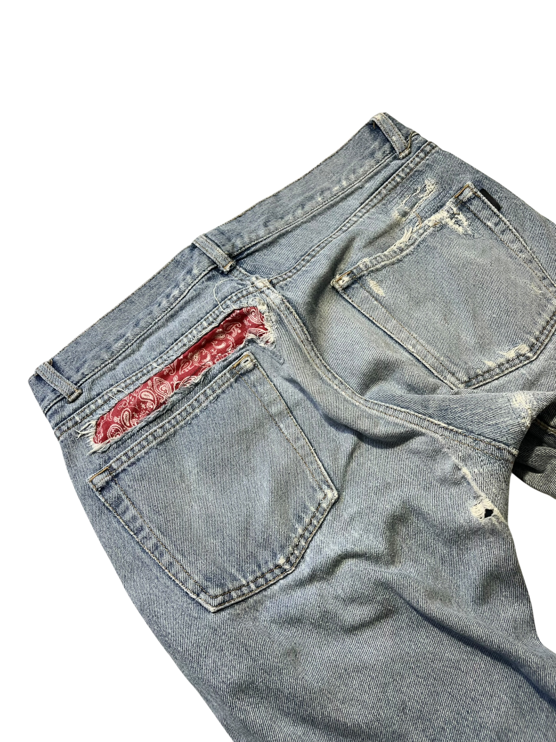 SAINT LAURENT FW19 D18 PAISLEY BANDANA DENIM BY ANTHONY VACCARELLO IN W32