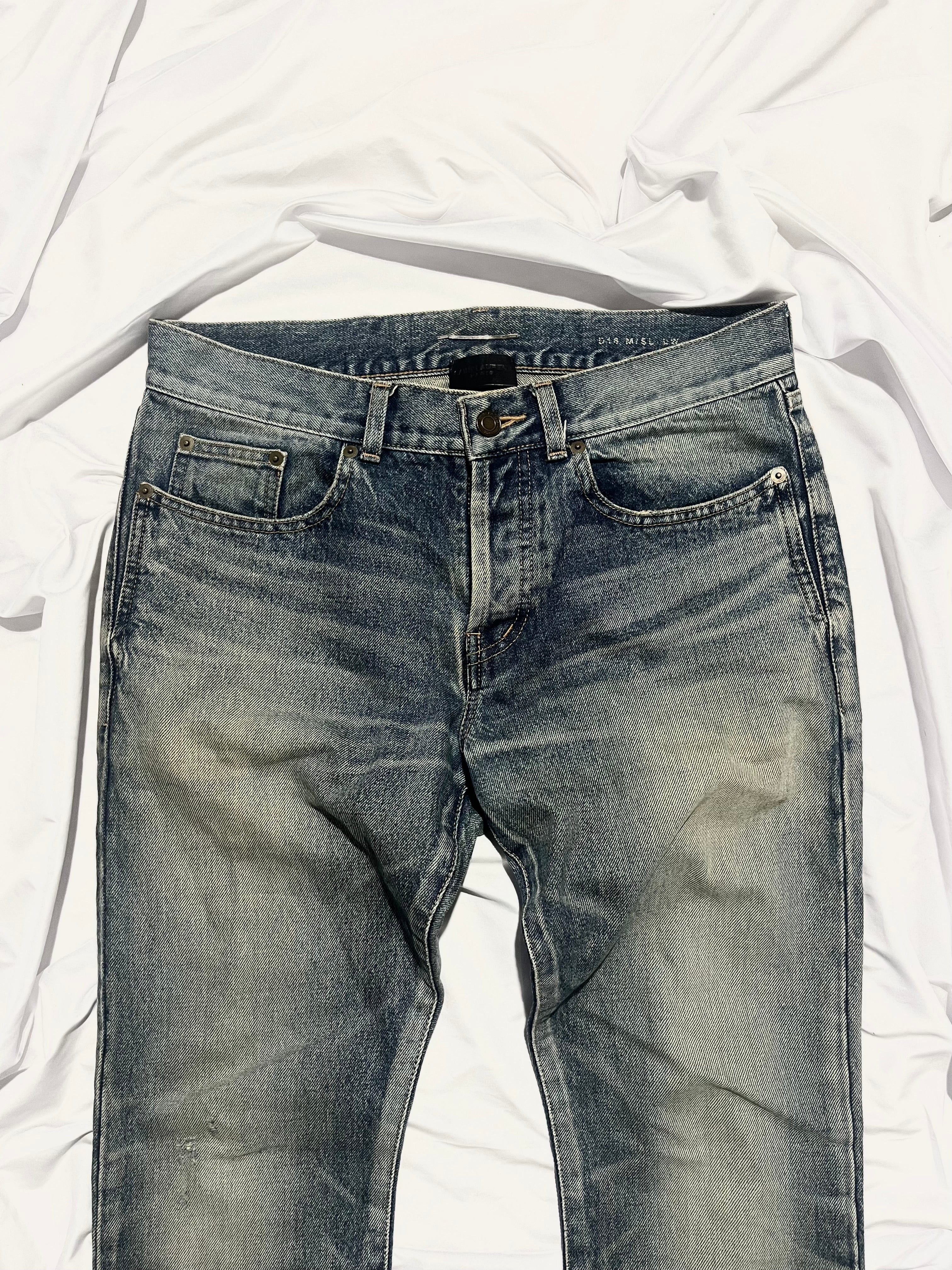 SAINT LAURENT FW19 D18 PAISLEY BANDANA DENIM BY ANTHONY VACCARELLO IN W30