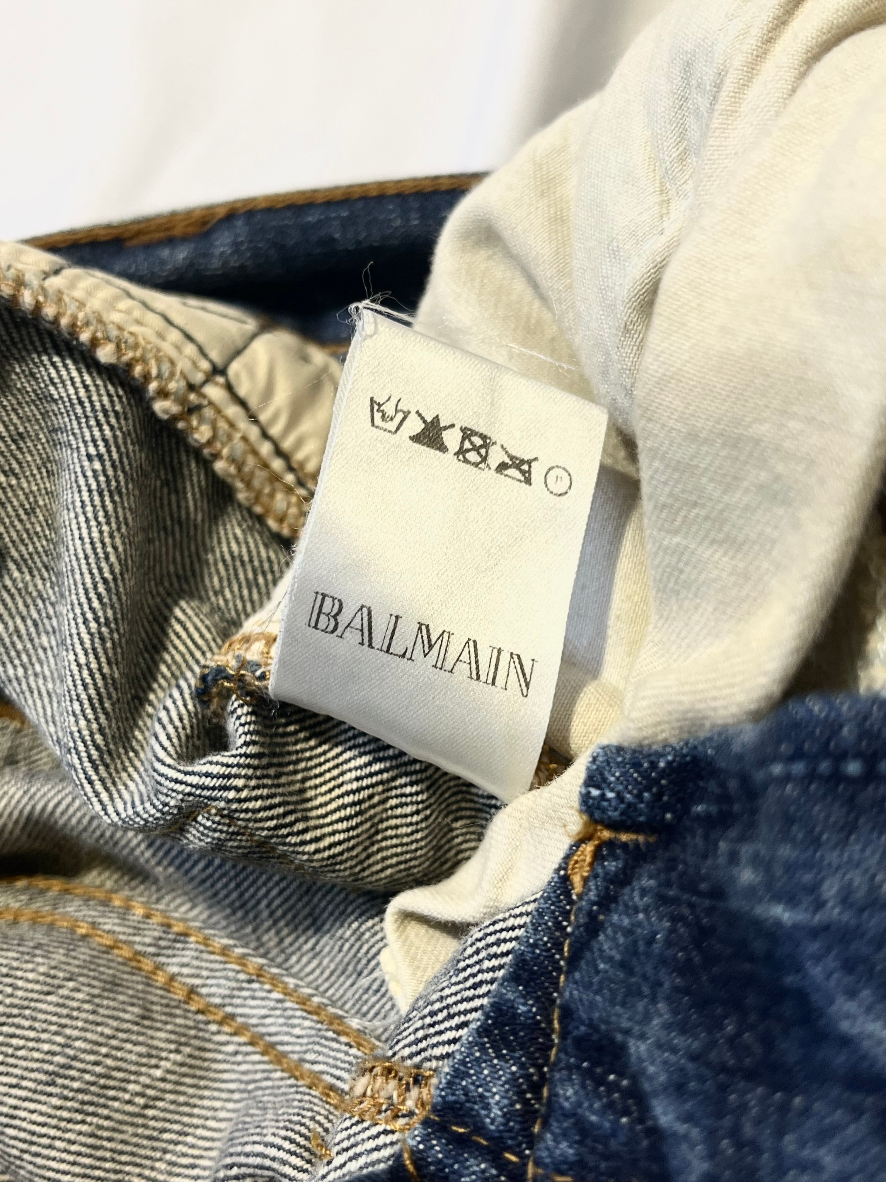 BALMAIN FW12 QUILTED SQUARE PADDED BIKER DENIM BY OLIVIER ROUSTEING