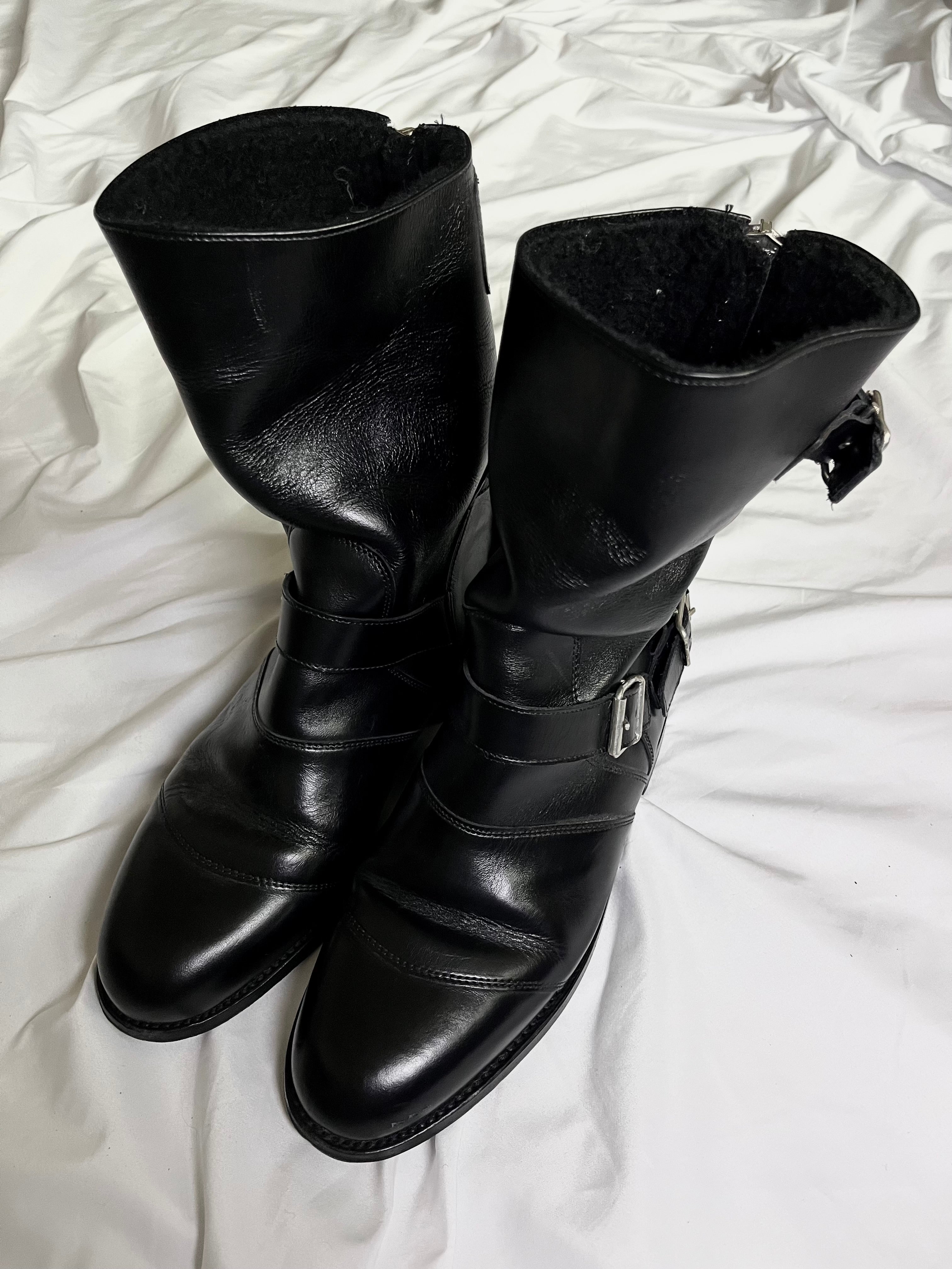 BALMAIN FW12 ENGINEER BOOTS IN BLACK LEATHER BY CHRISTOPHE DECARNIN