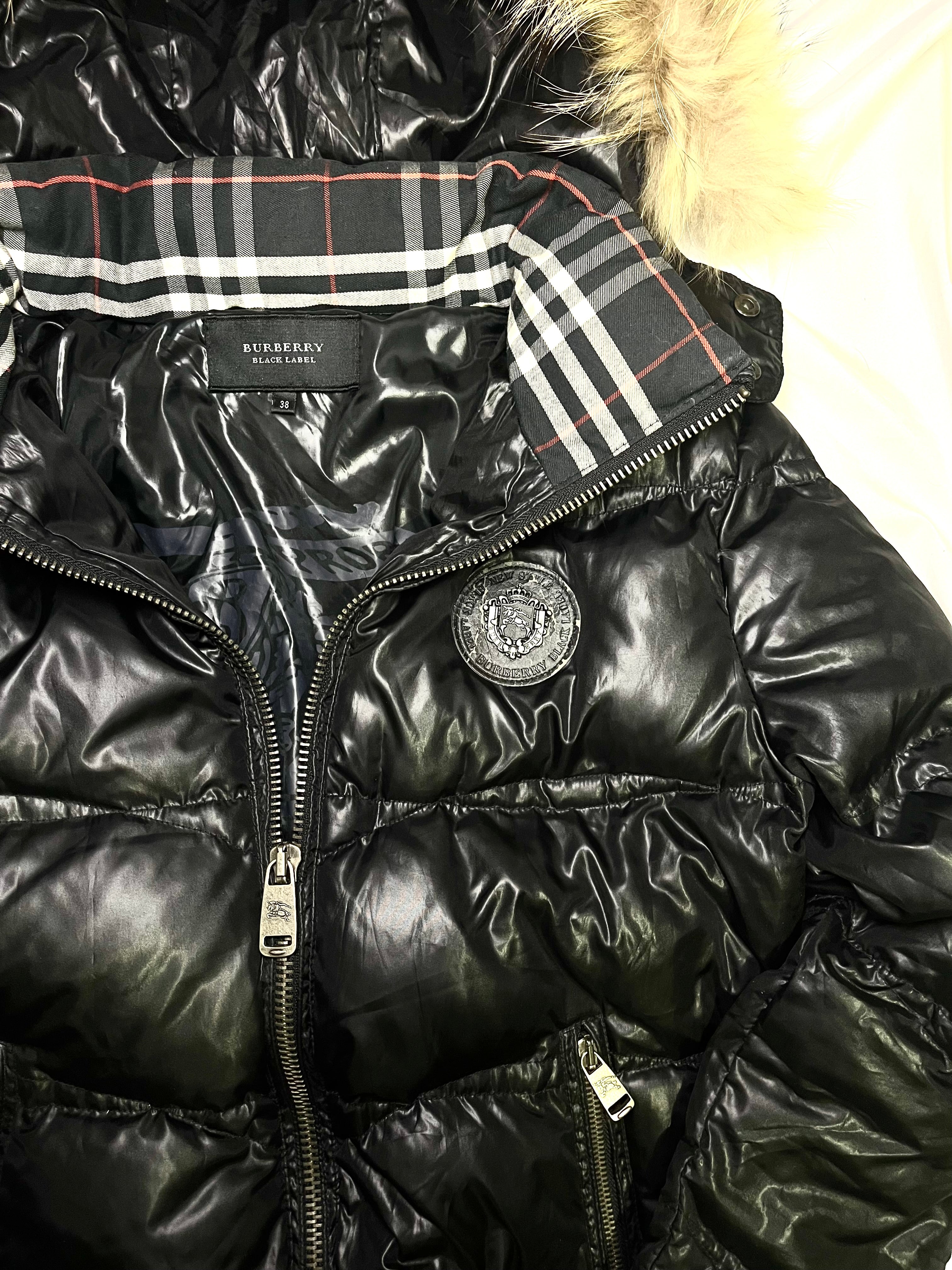 BURBERRY BLACK LABEL PUFFER JACKET WITH FUR