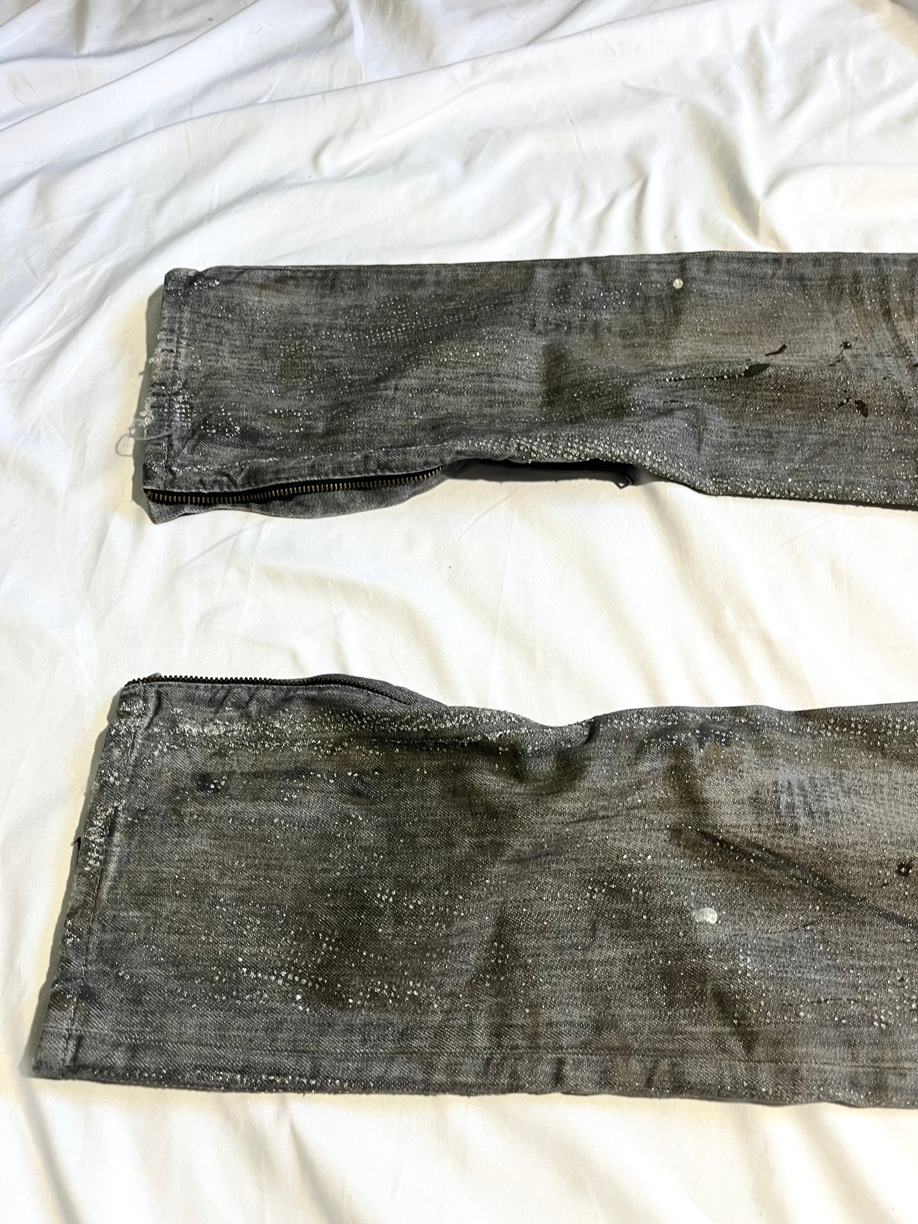 DSQUARED2 FW10 MUDDY GLITTER JEANS IN GRAY SIZE 40 EU