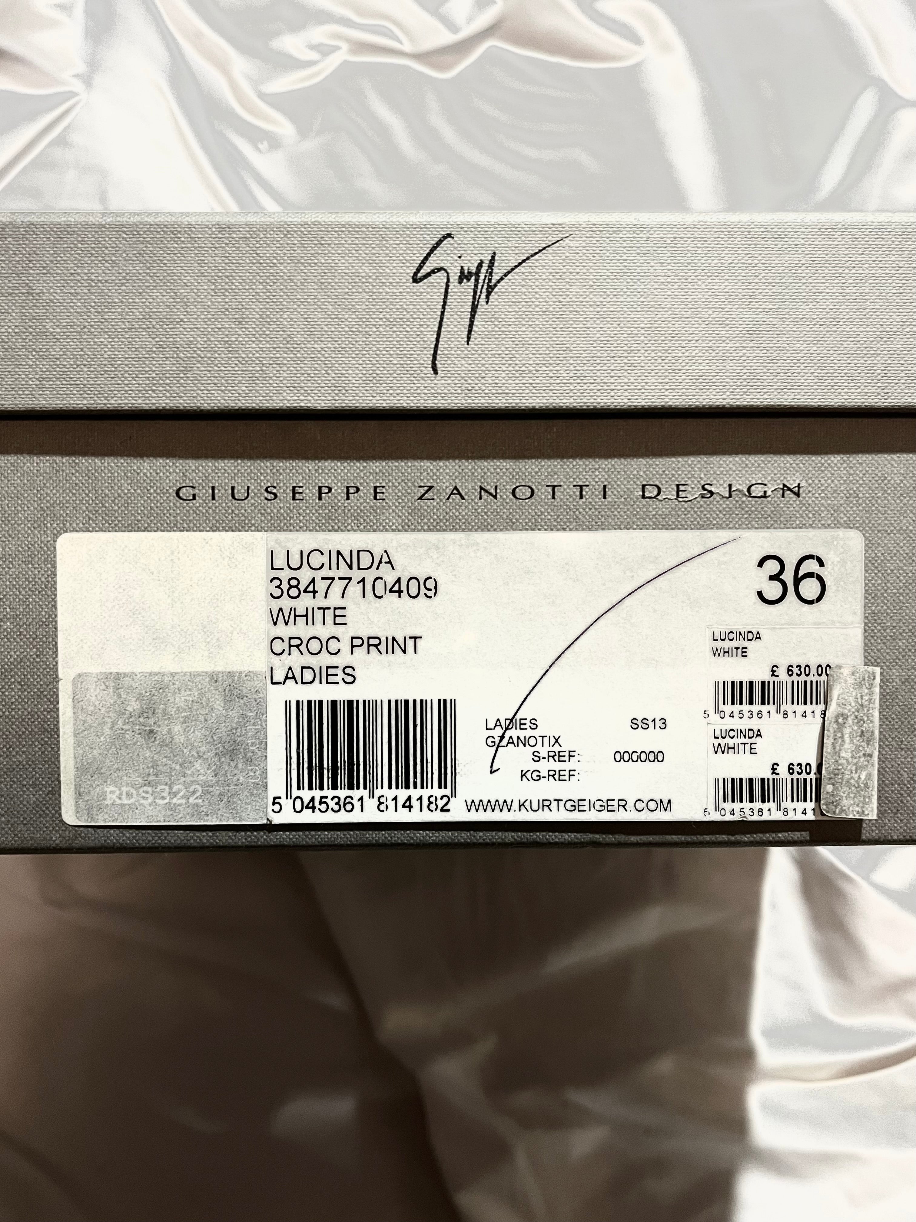 GIUSEPPE ZANOTTI 'COBY' CROCODILE WEDGE SNEAKERS IN 36