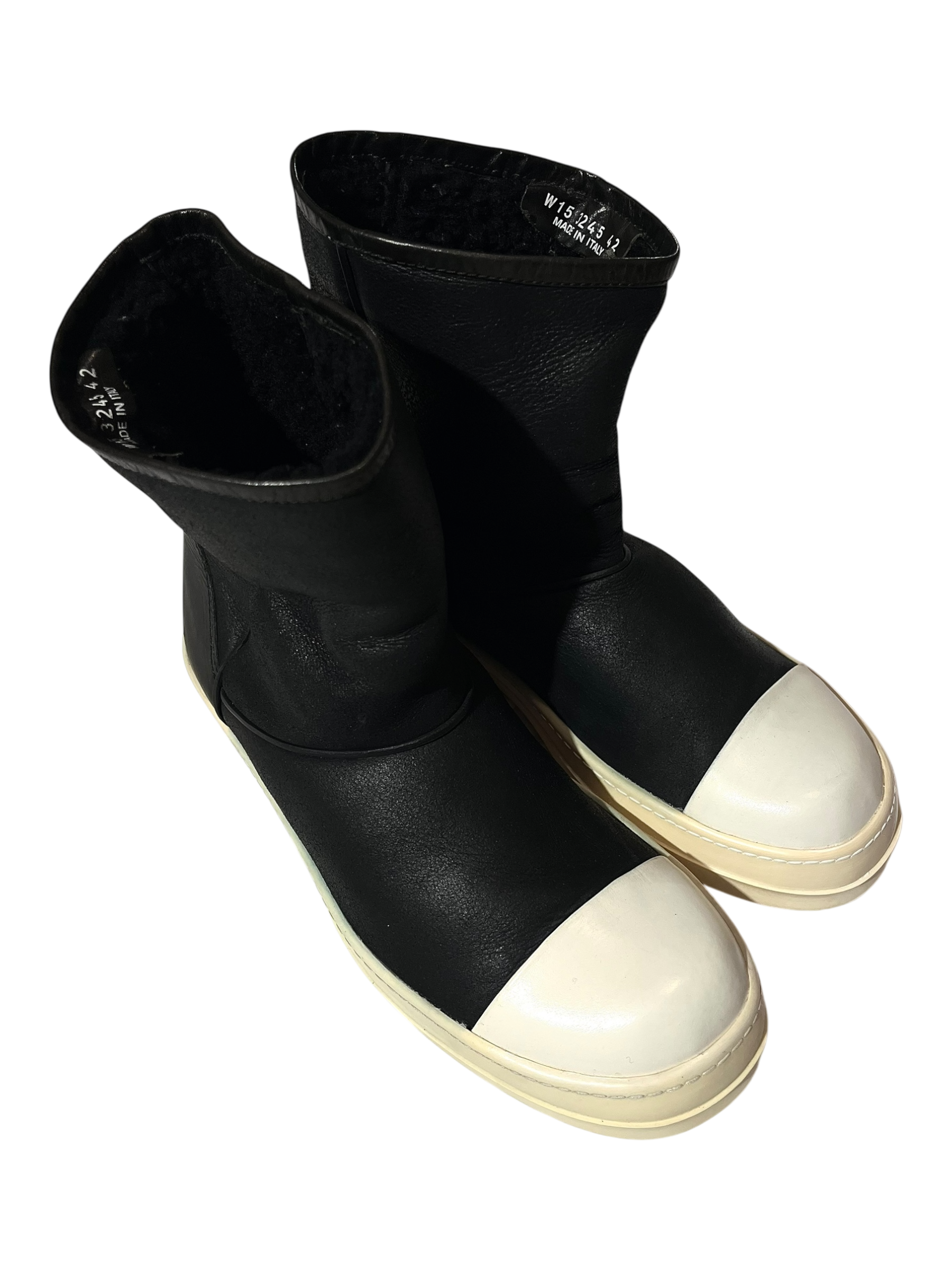 RICK OWENS FW15 'SPHINX' SHEARLING UGG RAMONES BOOTS