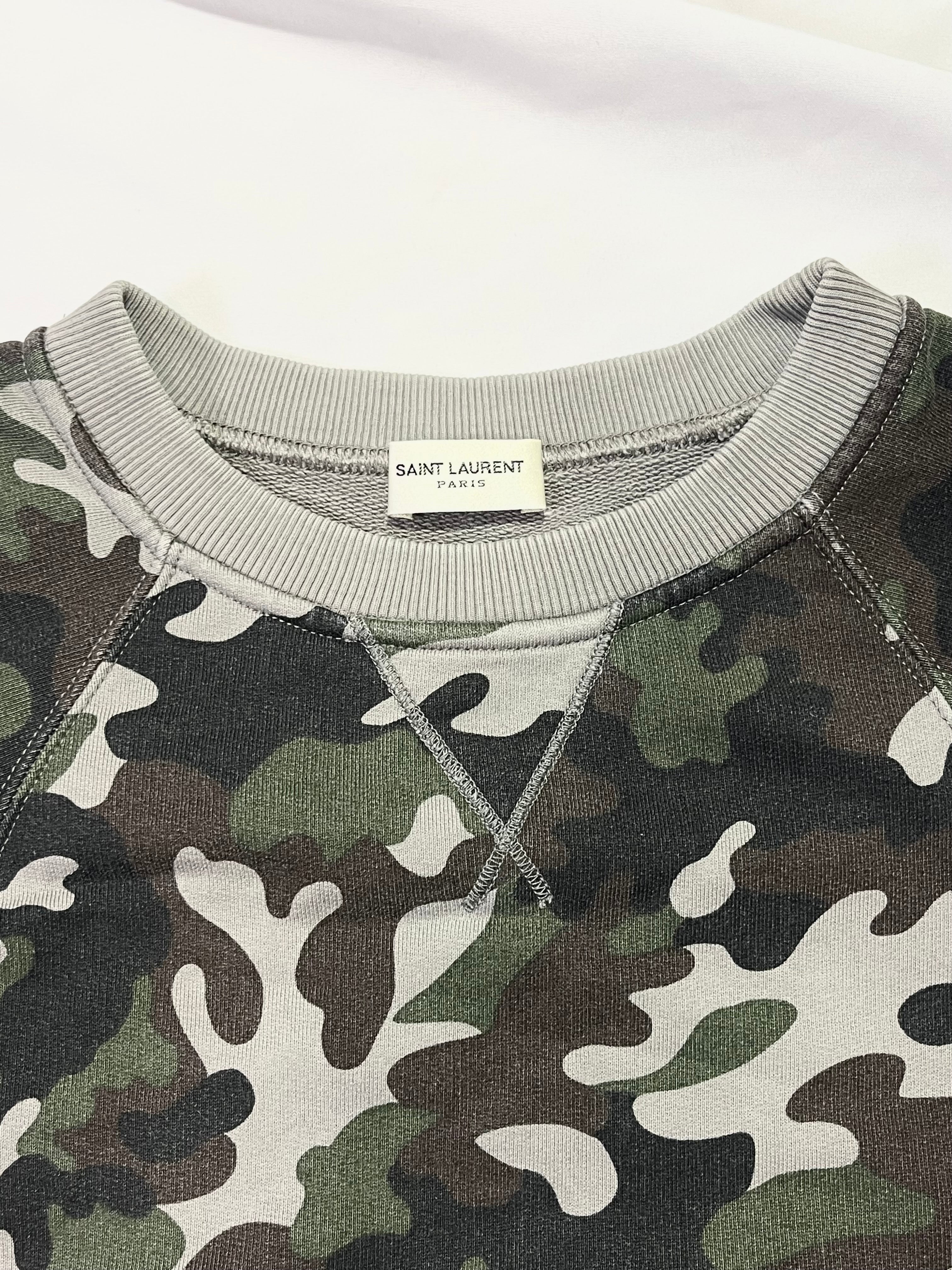 SAINT LAURENT PARIS MILITARY CAMO SWEATSHIRT
