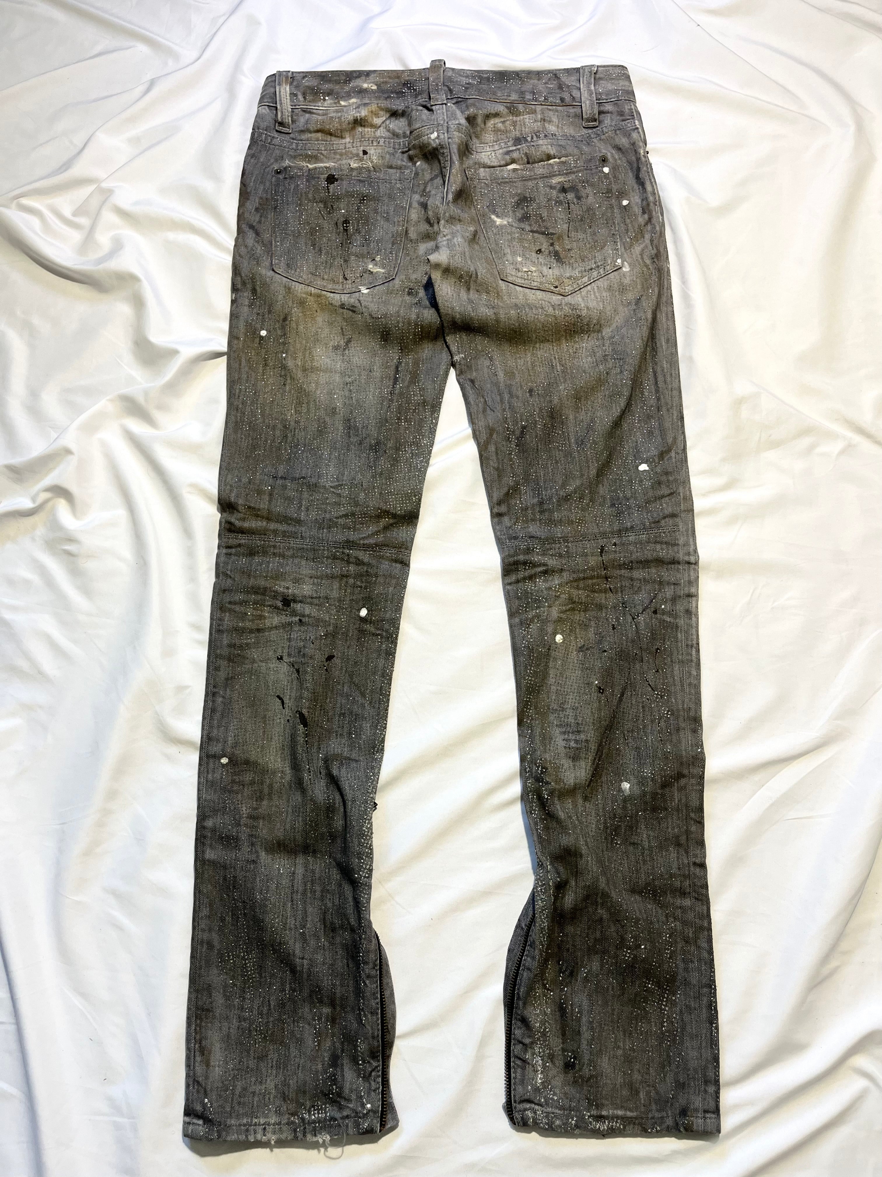 DSQUARED2 FW10 MUDDY GLITTER JEANS IN GRAY SIZE 40 EU