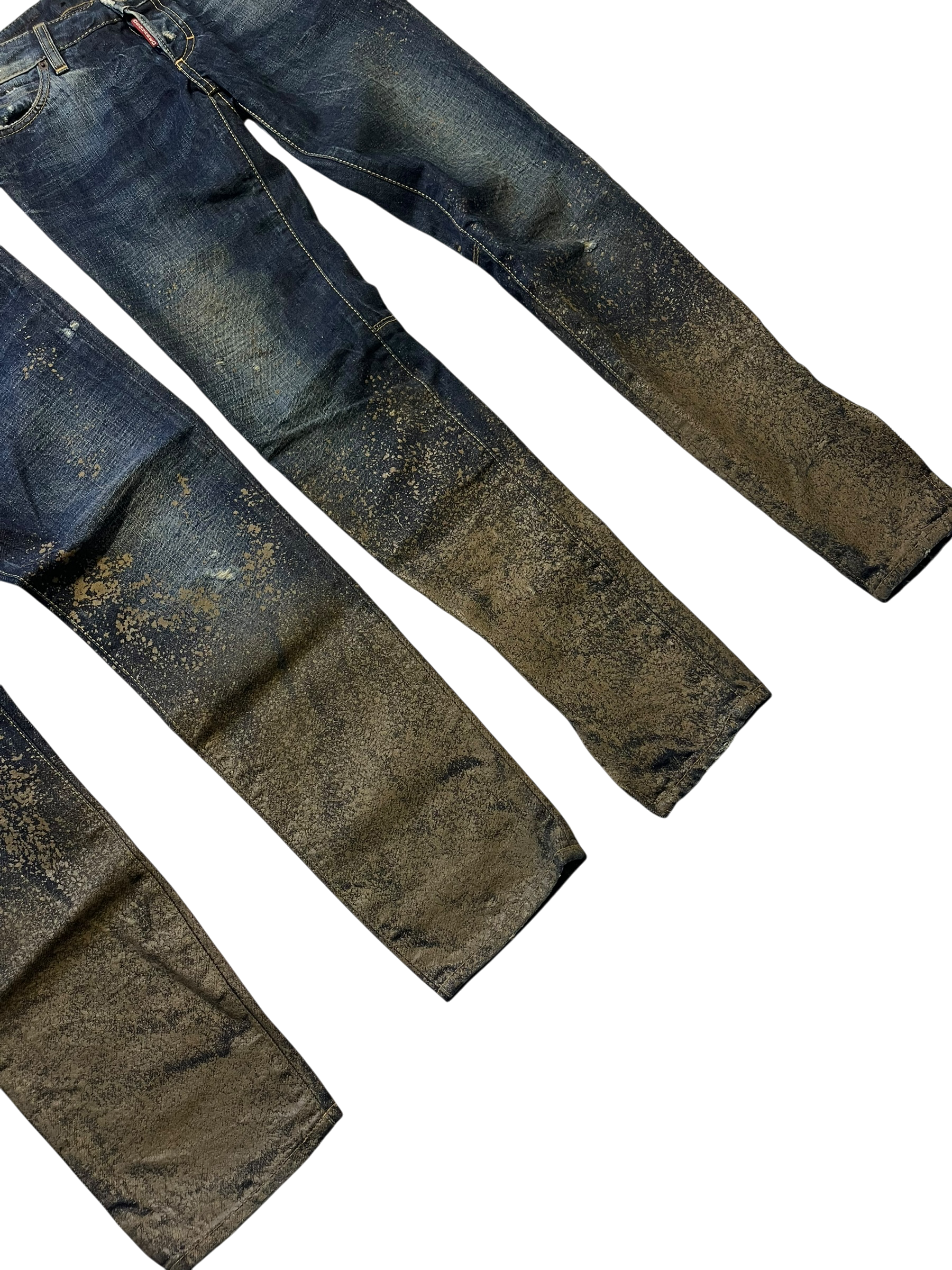 DSQUARED2 2015 RUNWAY MUD COATED JEANS