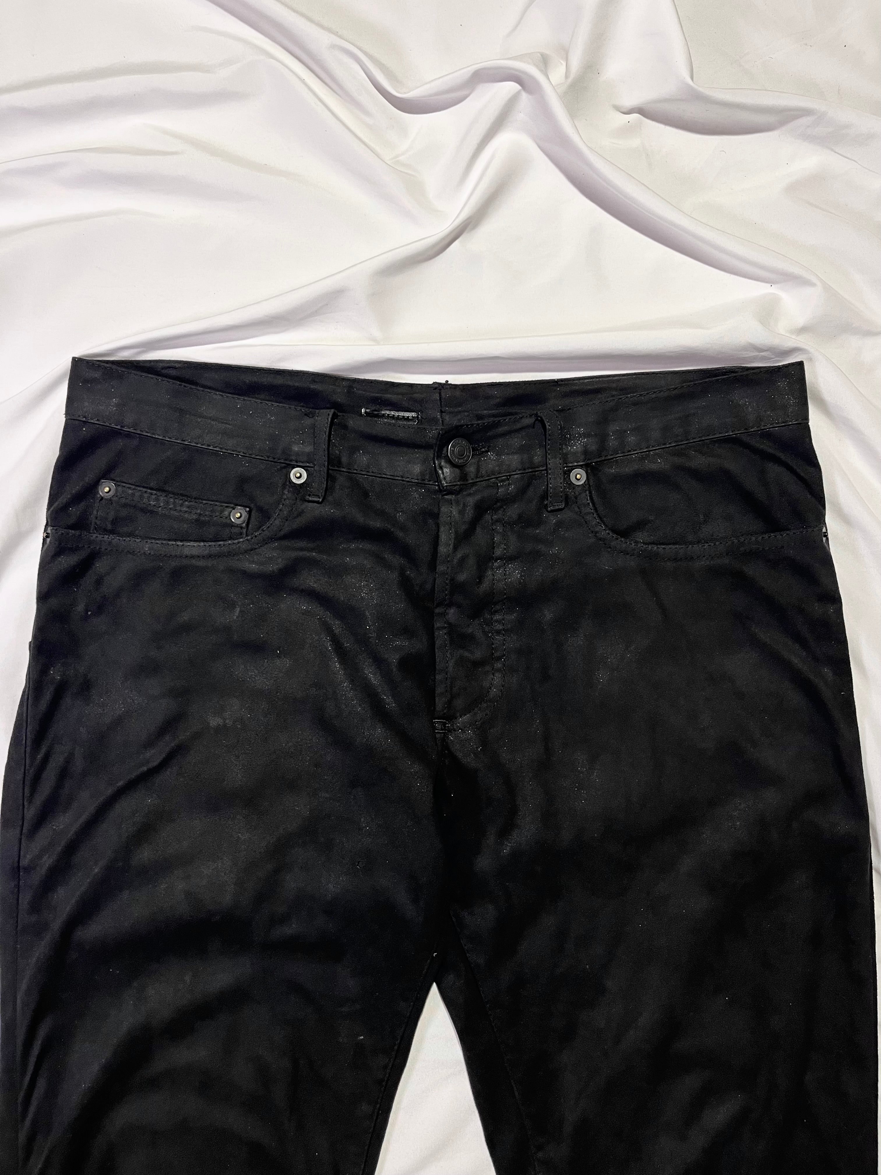DIOR GLITTER COATED MOLESKIN TROUSERS BY KRISS VAN ASSCHE IN W33