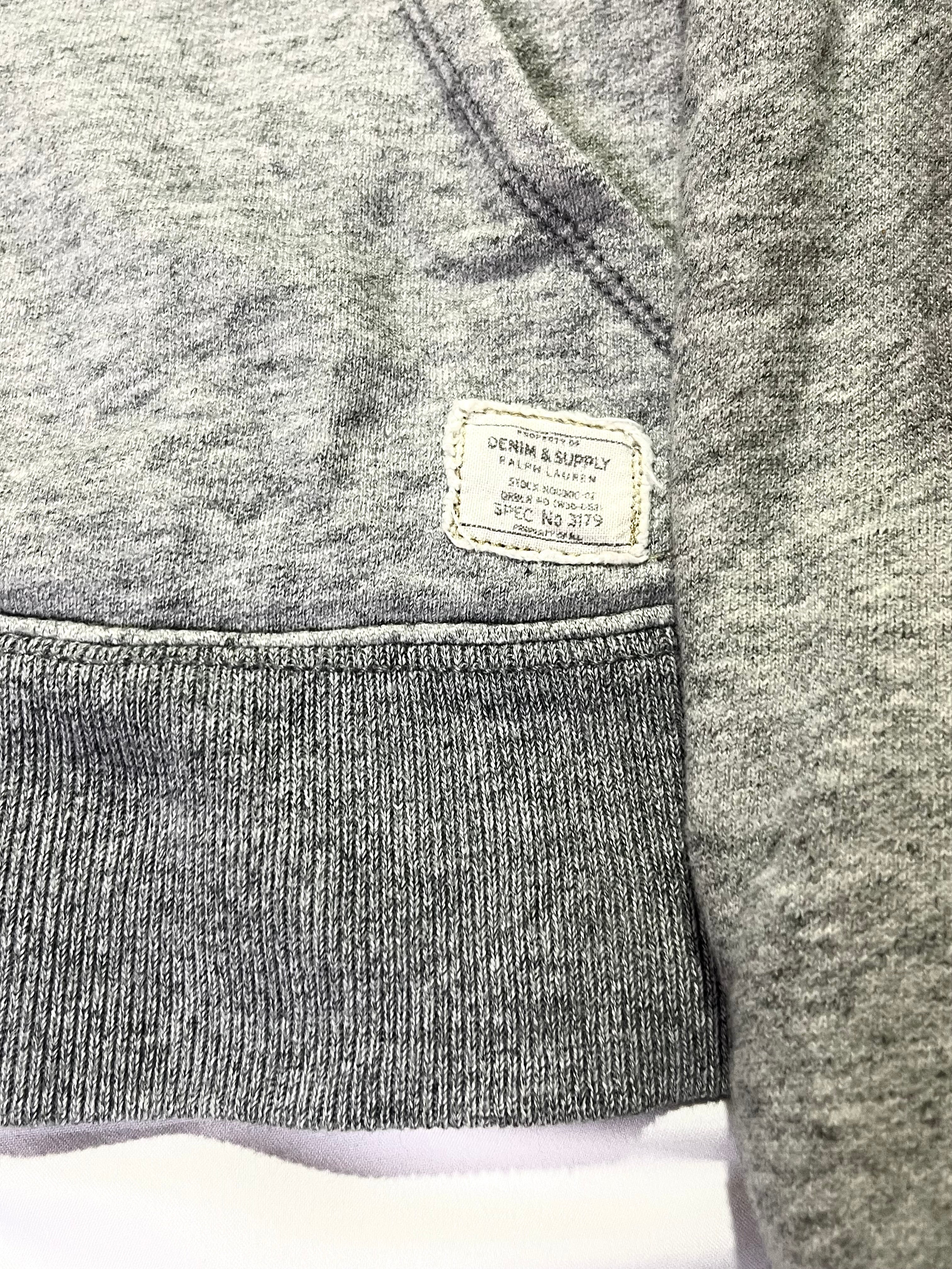 RALPH LAUREN DENIM & SUPPLY US FLAG EMBROIDERED ZIP-UP HOODIE IN L