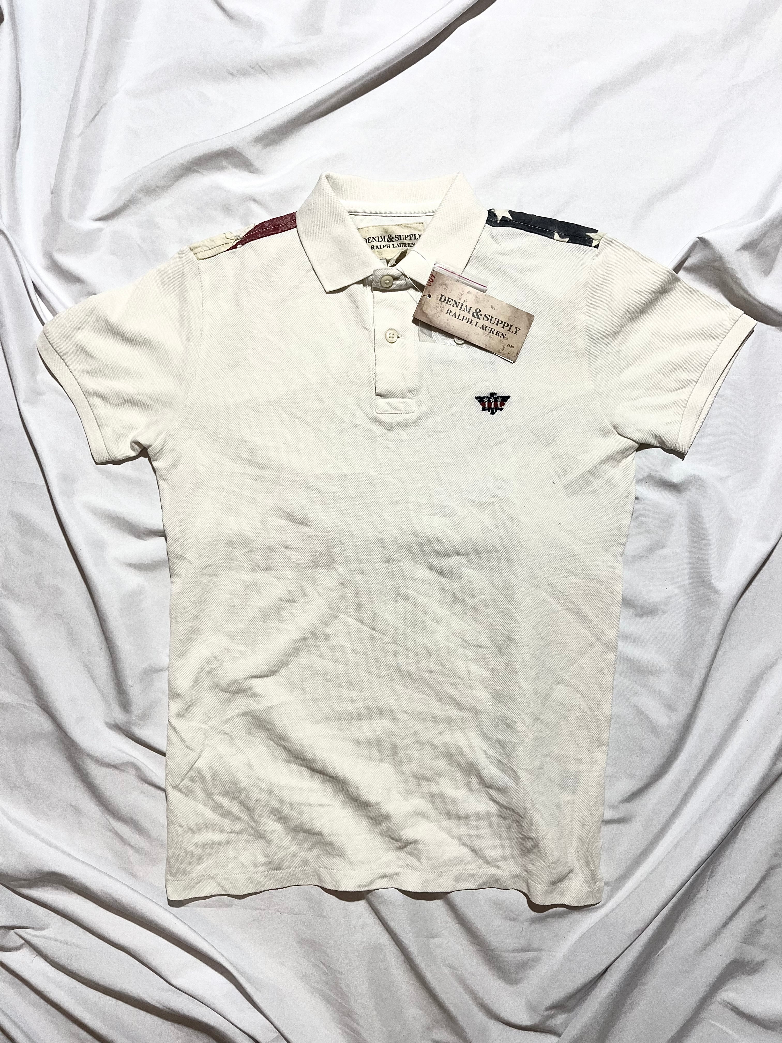 RALPH LAUREN DENIM & SUPPLY DESTROYED US FLAG POLO IN XS DEADSTOCK WITH TAGS