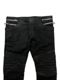 BALMAIN FW14 MULTI ZIPPER WAXED BIKER DENIM BY OLIVIER ROUSTEING