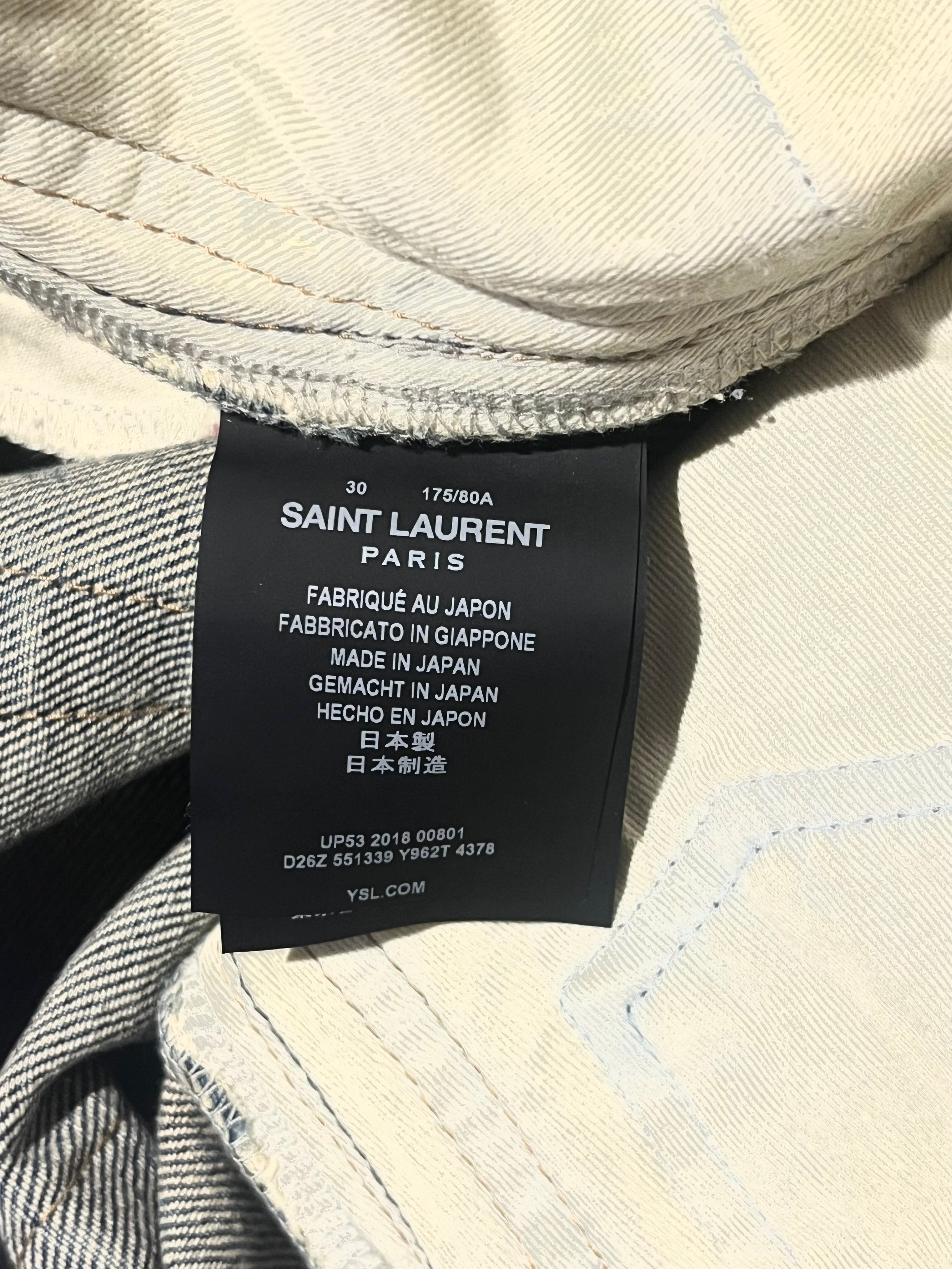 SAINT LAURENT FW19 D18 PAISLEY BANDANA DENIM BY ANTHONY VACCARELLO IN W30